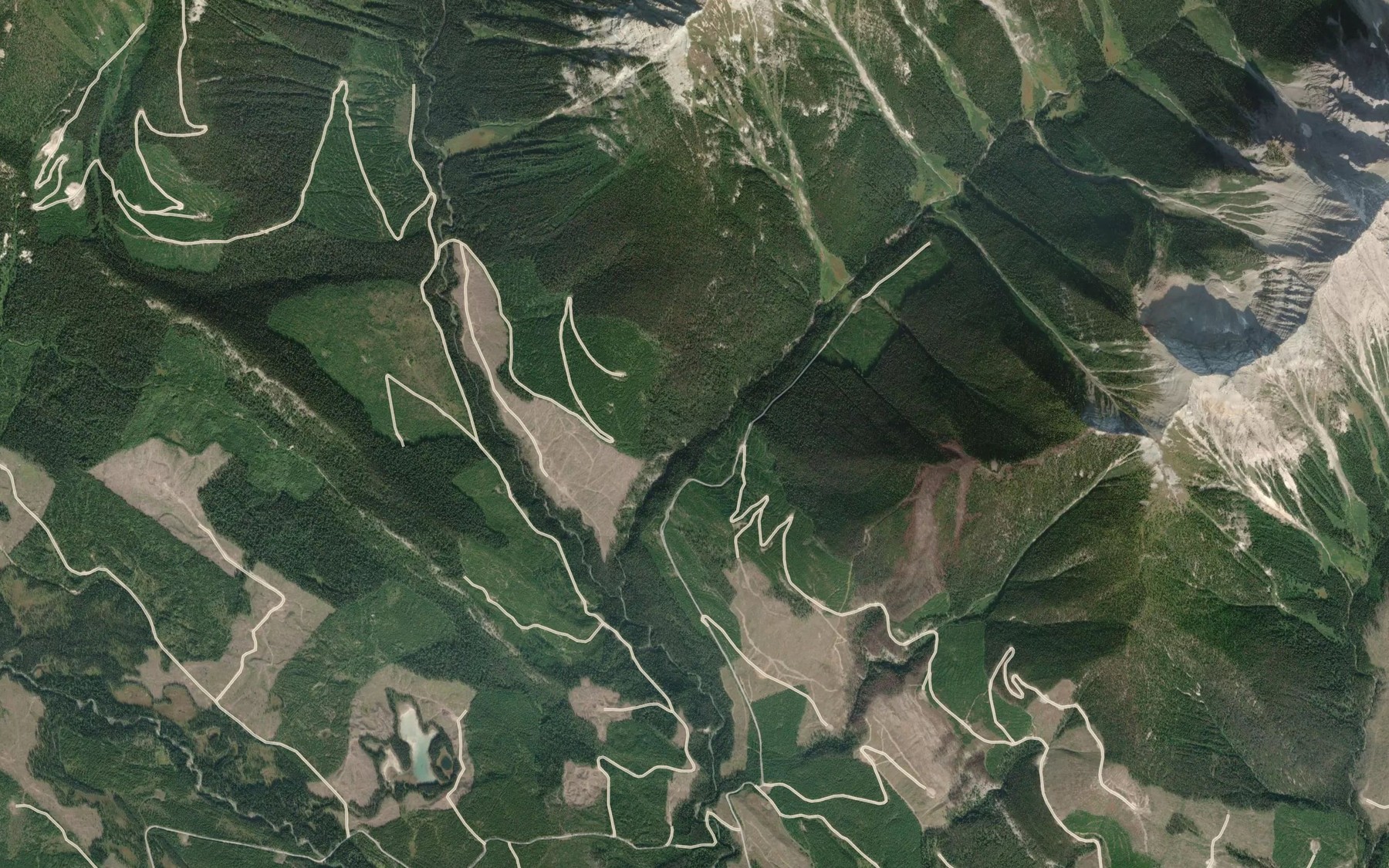 Satellite map of the Dainard Creek
