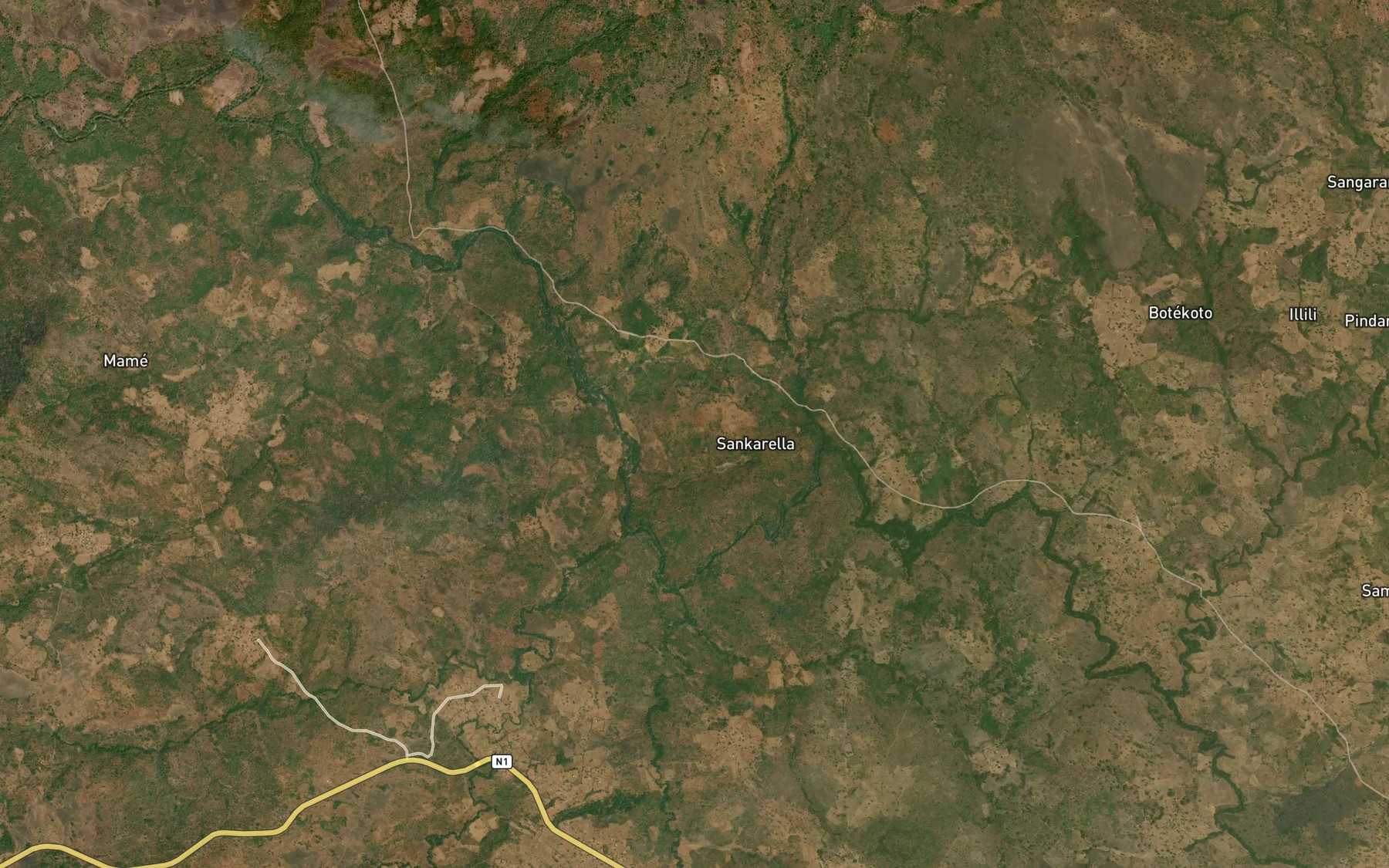 Satellite map of the Diogoure