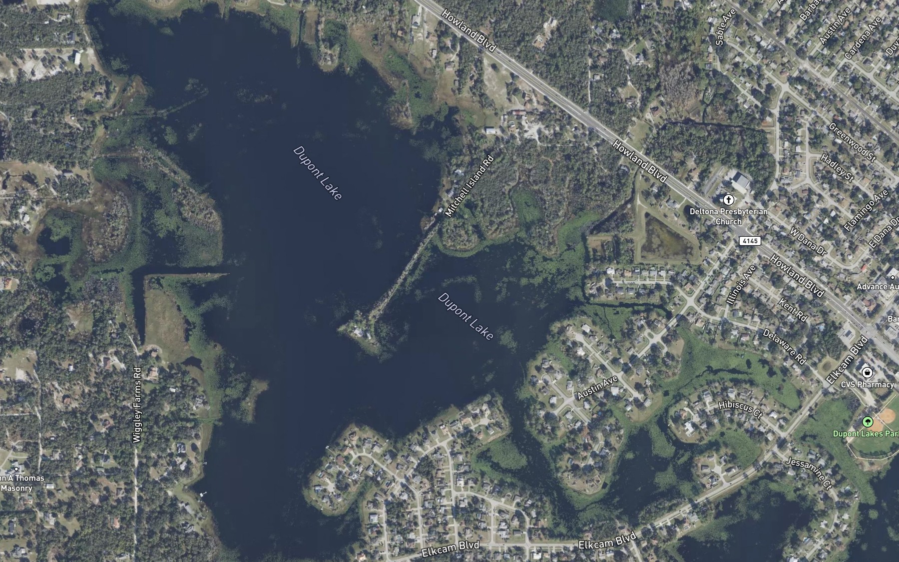 Satellite map of the Dupont Lake