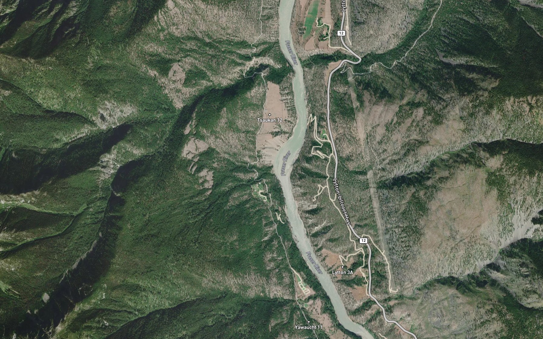 Satellite map of the Chuloewaku Creek