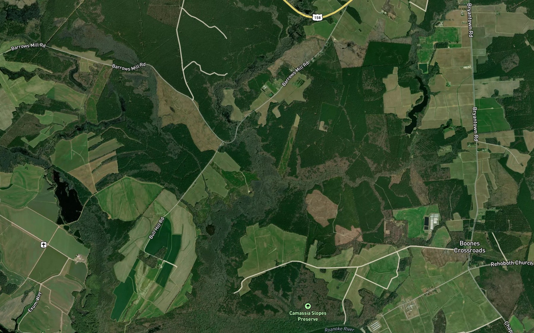 Satellite map of the Lilly Pond Creek