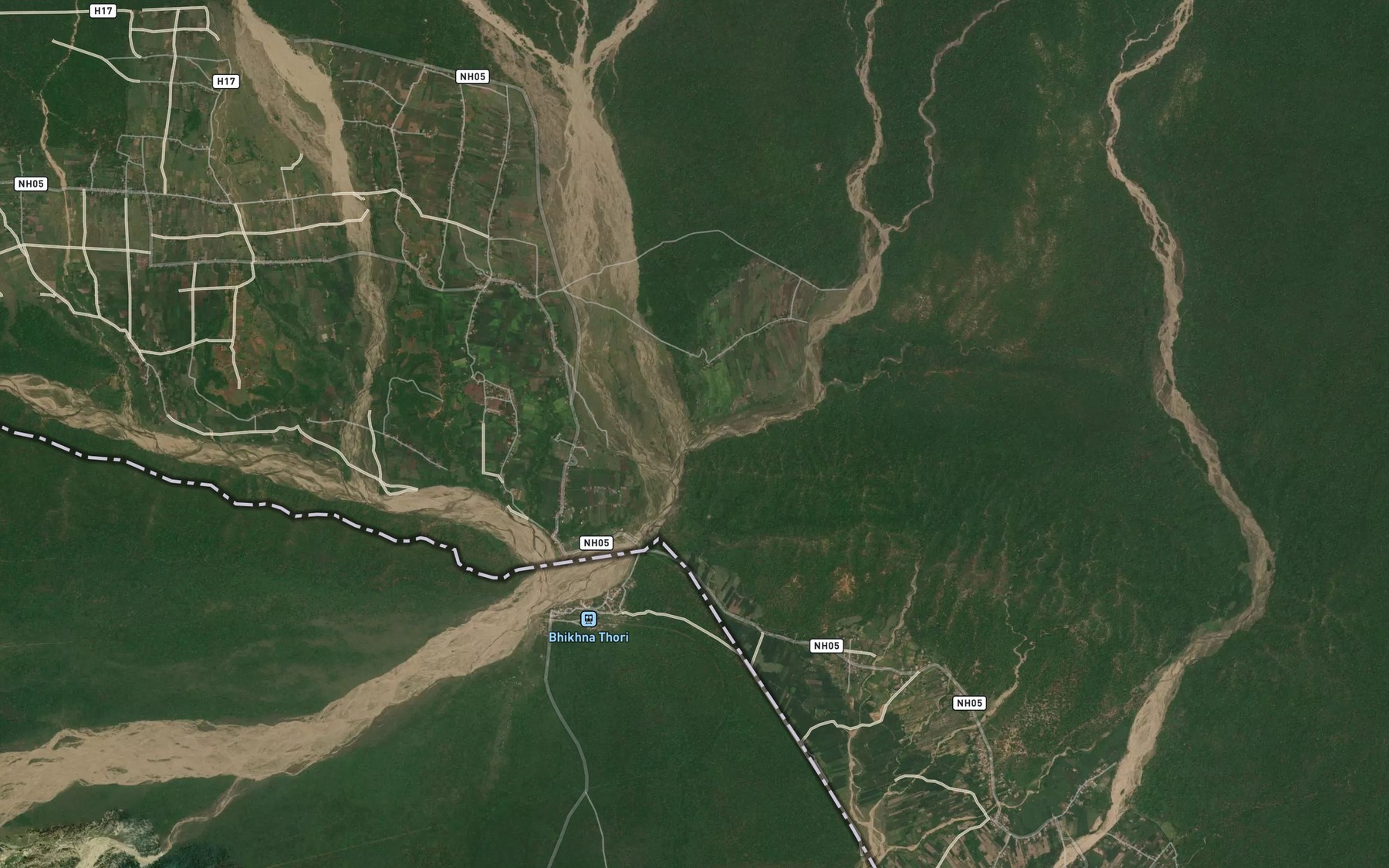 Satellite map of the Jarayo Khola