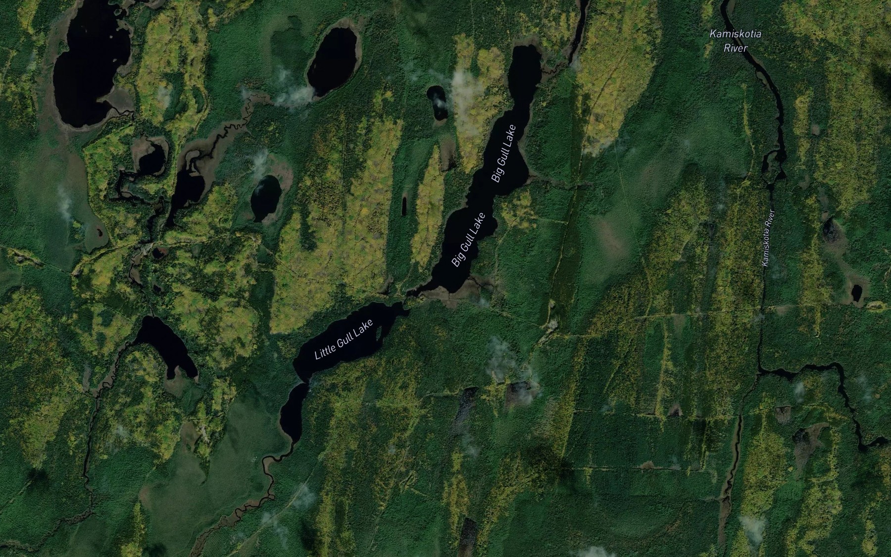 Satellite map of the Gull Lakes