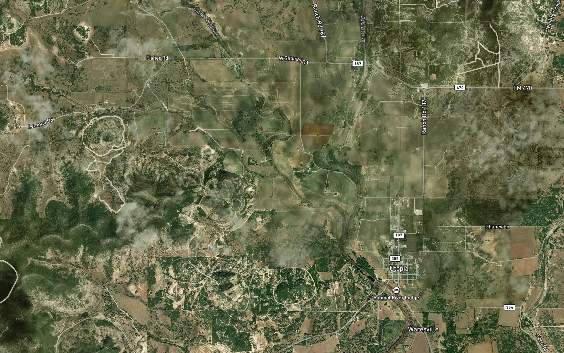 Satellite map of the Spring Branch