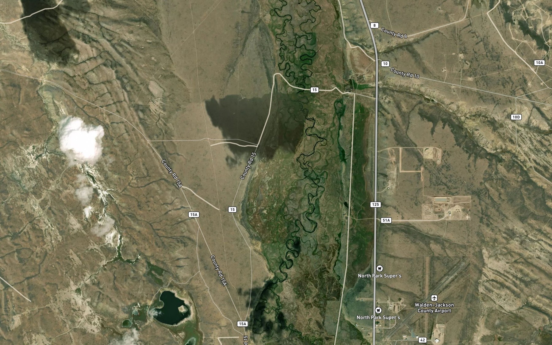 Satellite map of the North Park Ditch Number 7
