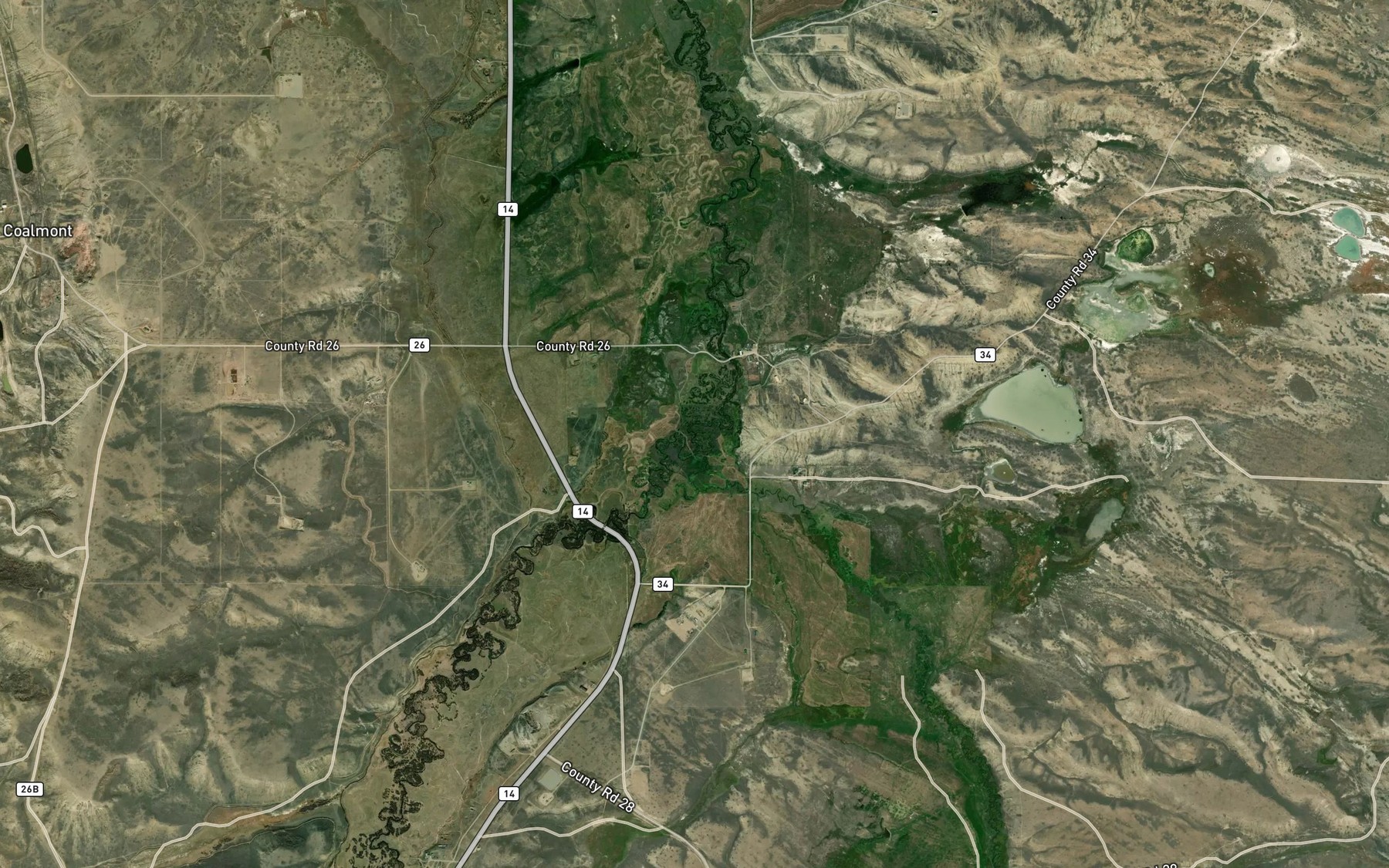 Satellite map of the Buffalo Creek