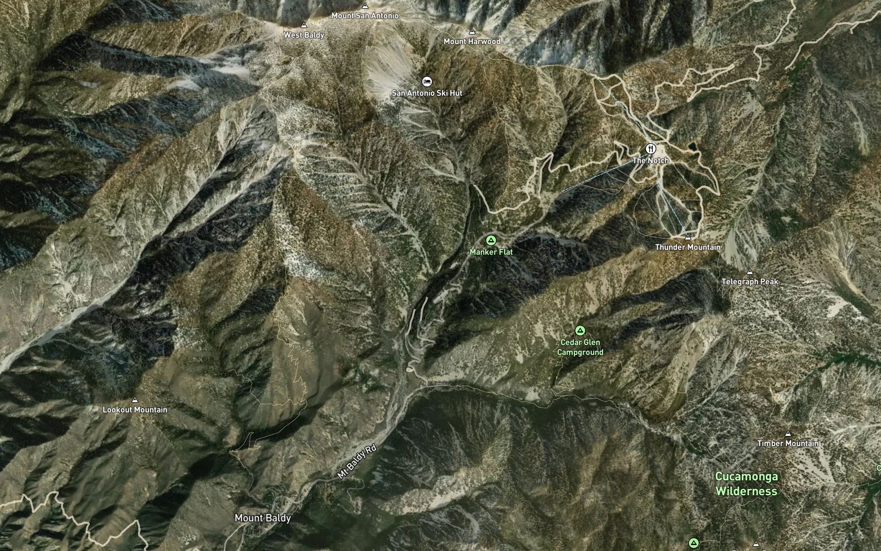 Satellite map of the Big Butch Wash