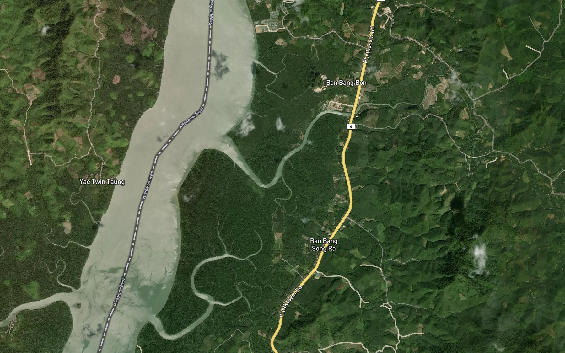 Satellite map of the Khlong Bang Song Ra