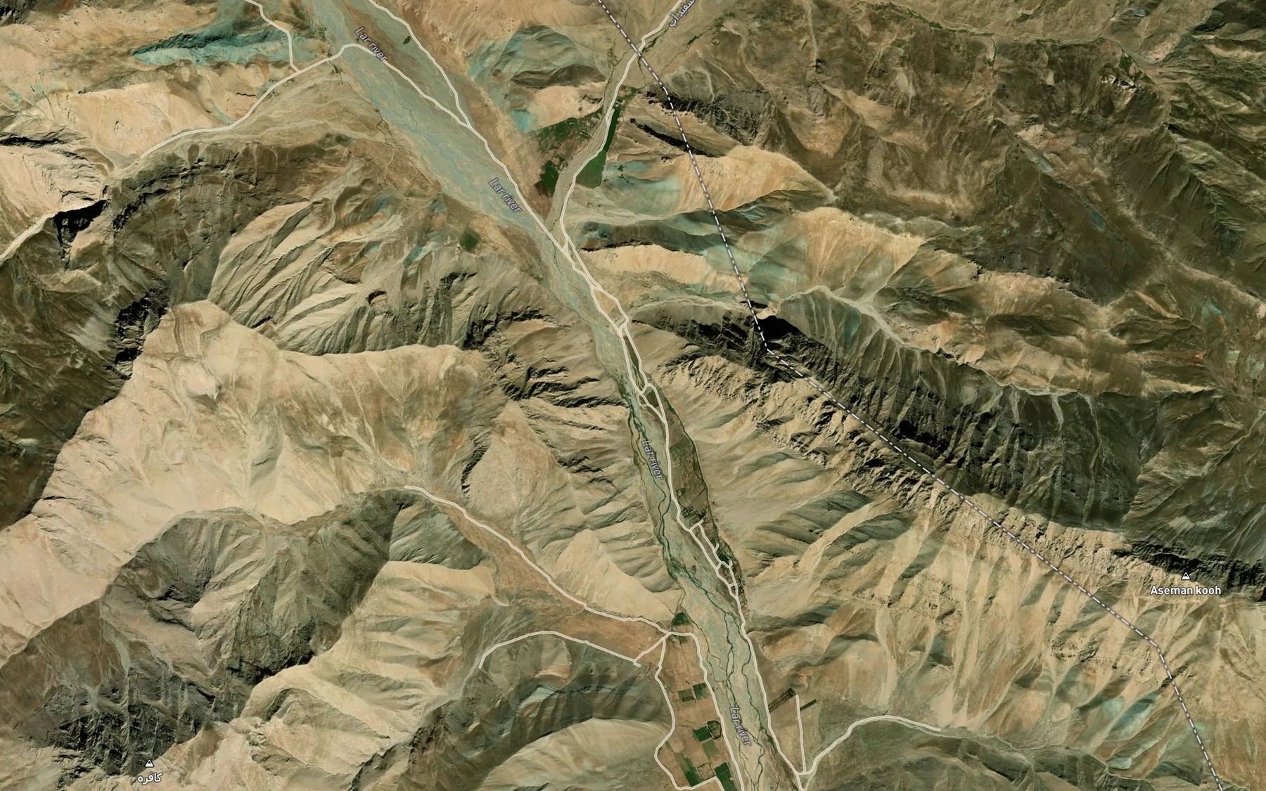 Satellite map of the Malek Cheshmeh