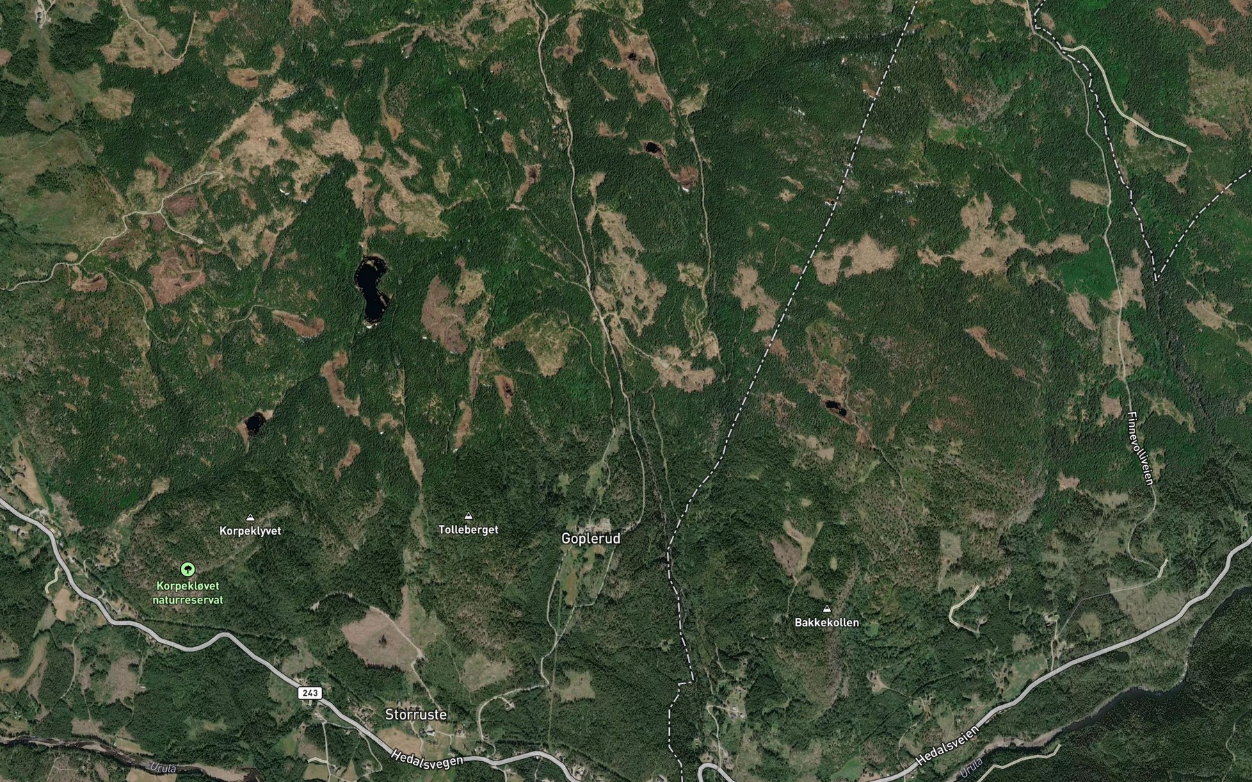 Satellite map of the Kvernfossen