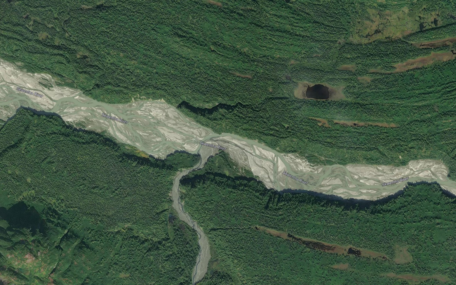 Satellite map of the Old Man Creek