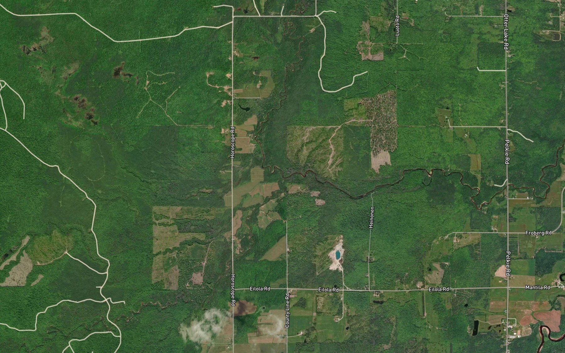 Satellite map of the North Branch Otter River