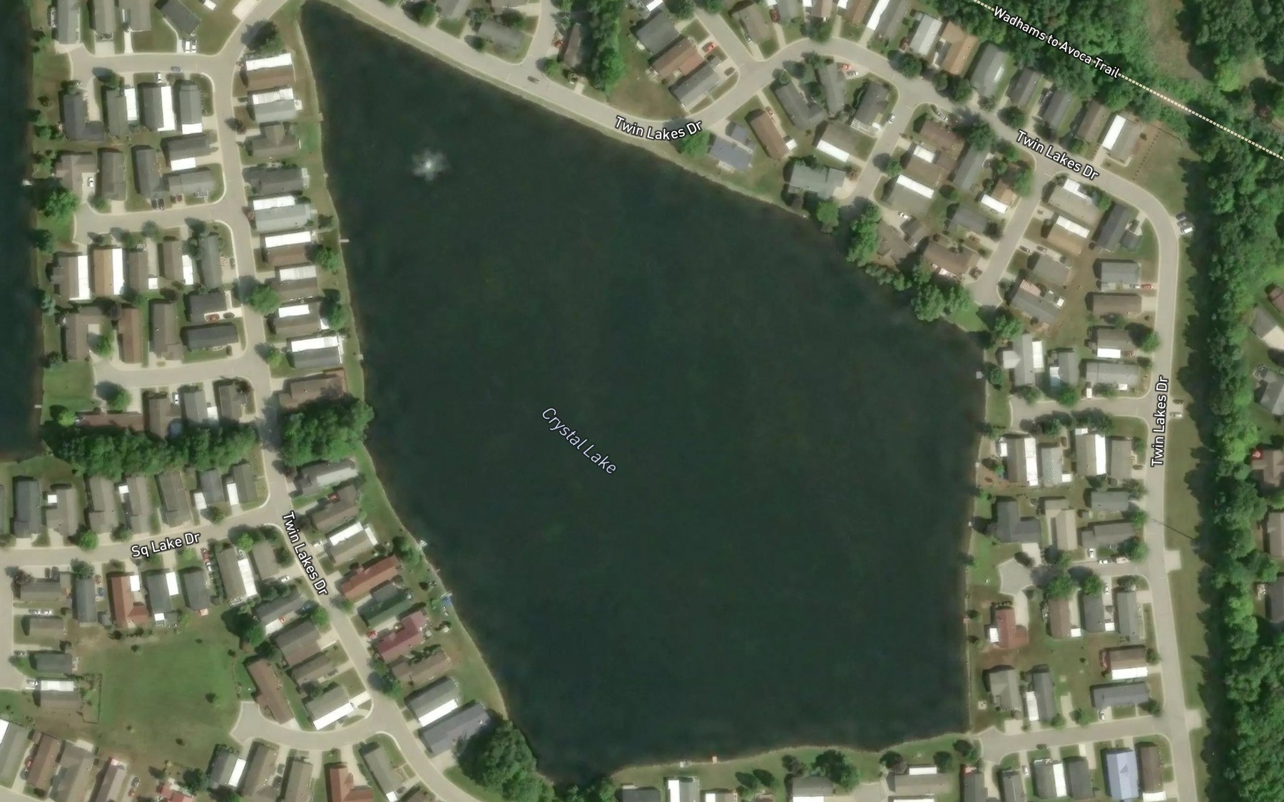 Satellite map of the Crystal Lake