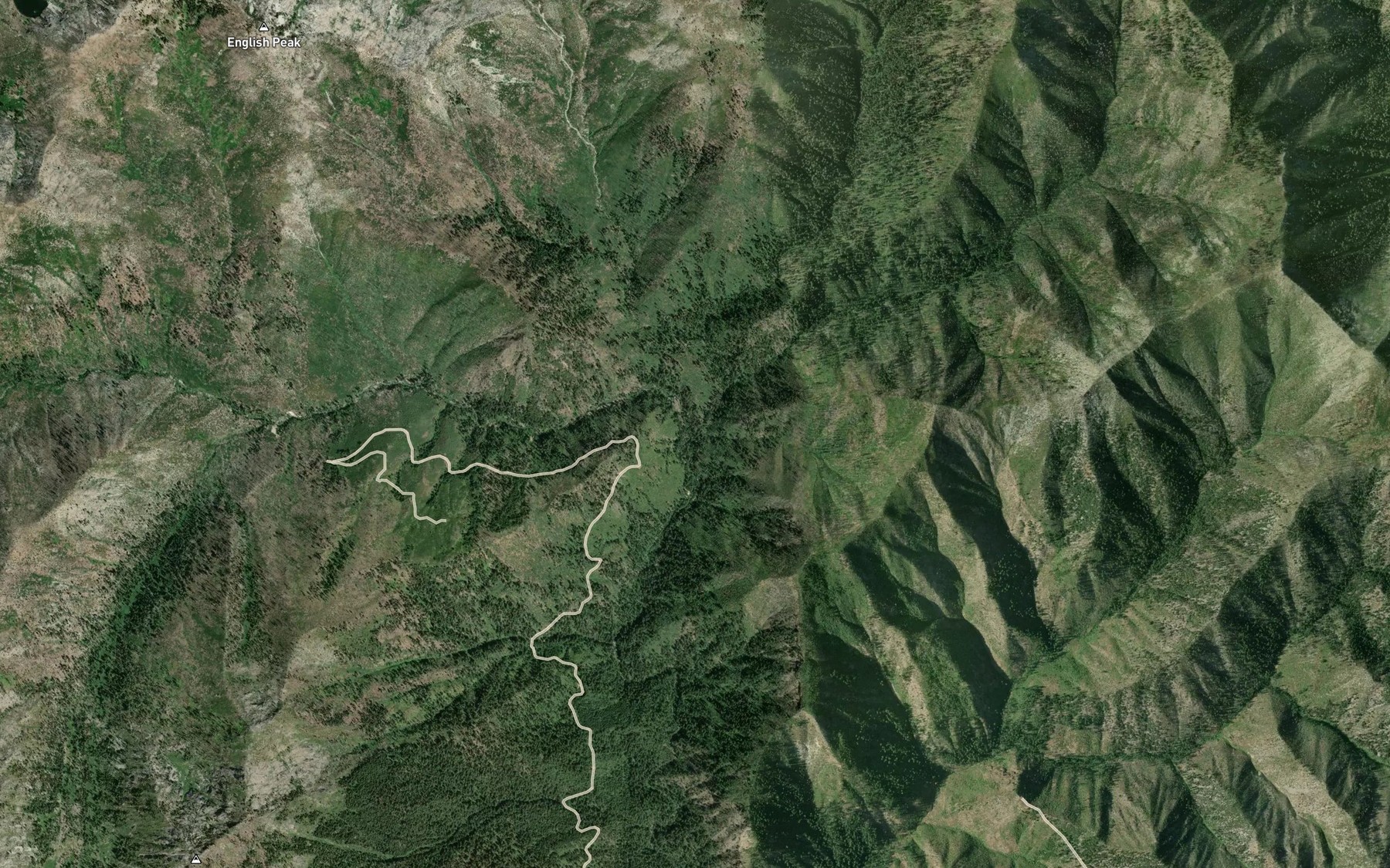 Satellite map of the Uncles Creek