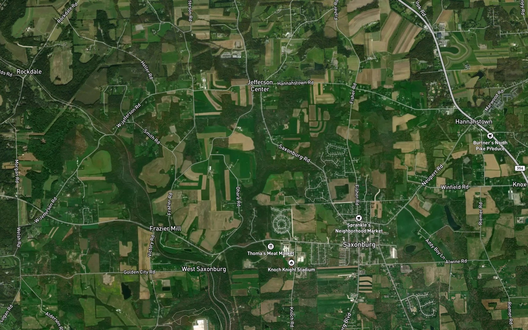 Satellite map of the Vaur Run