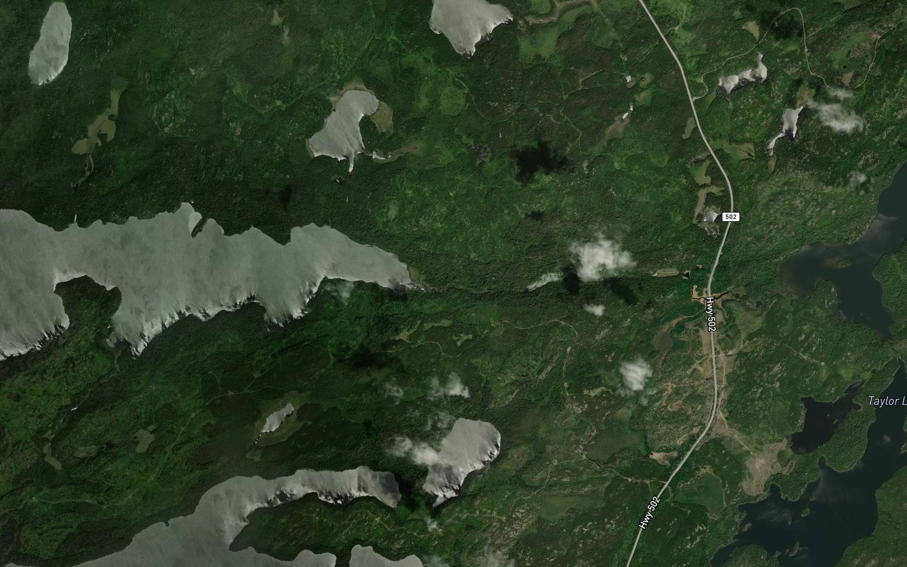 Satellite map of the Rattlesnake Creek