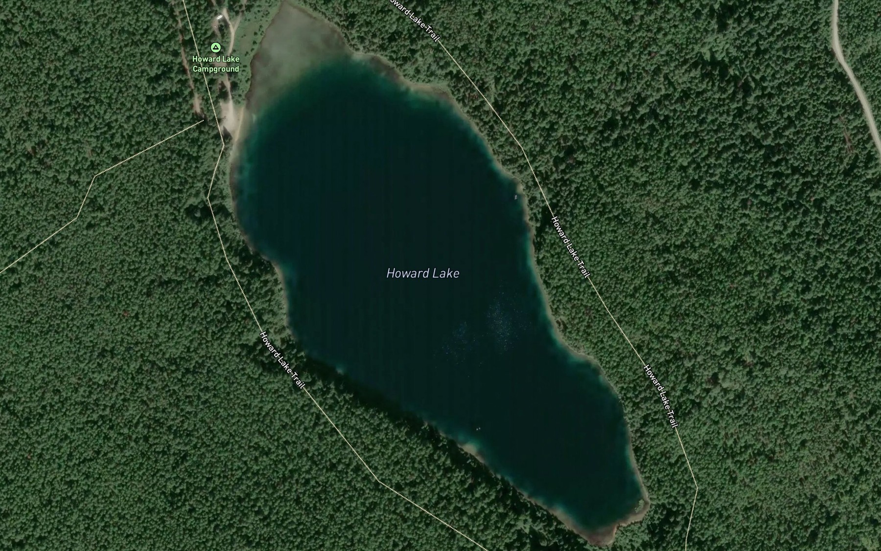 Satellite map of the Howard Lake