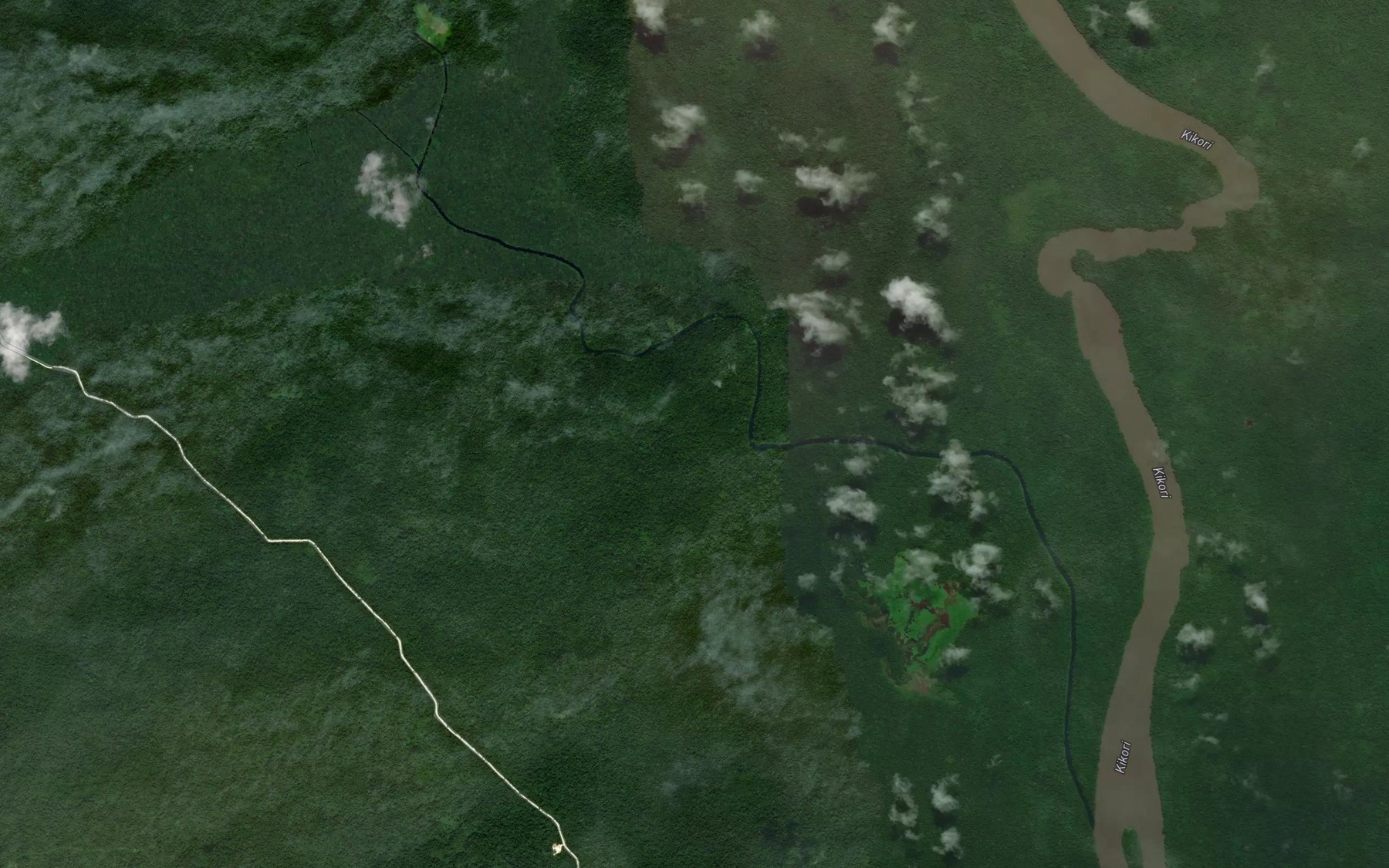 Satellite map of the Ehe Creek