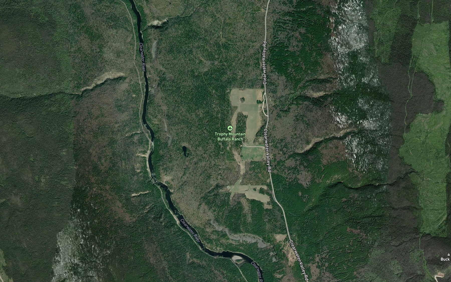Satellite map of the Byrd Creek