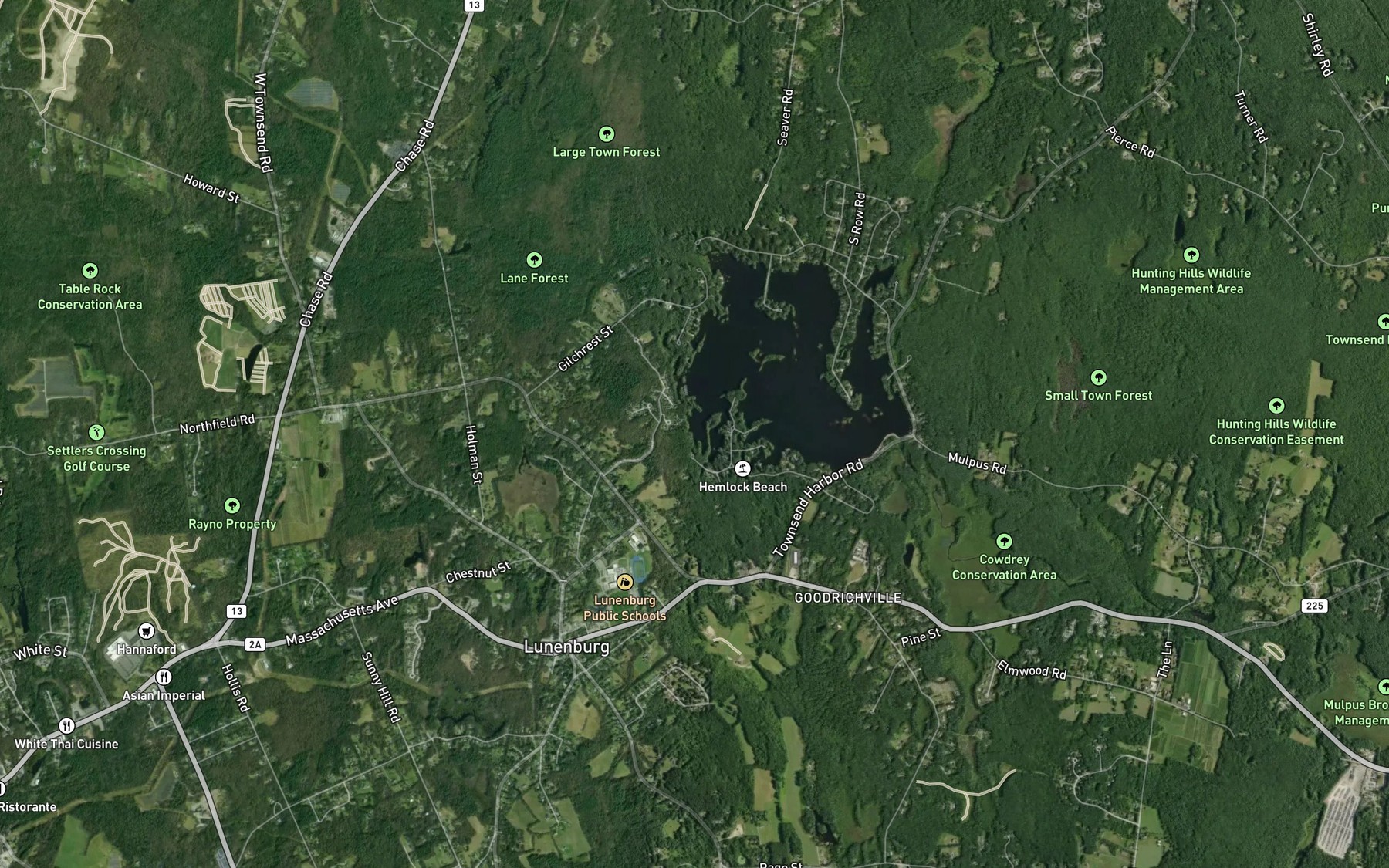 Satellite map of the Spot 1