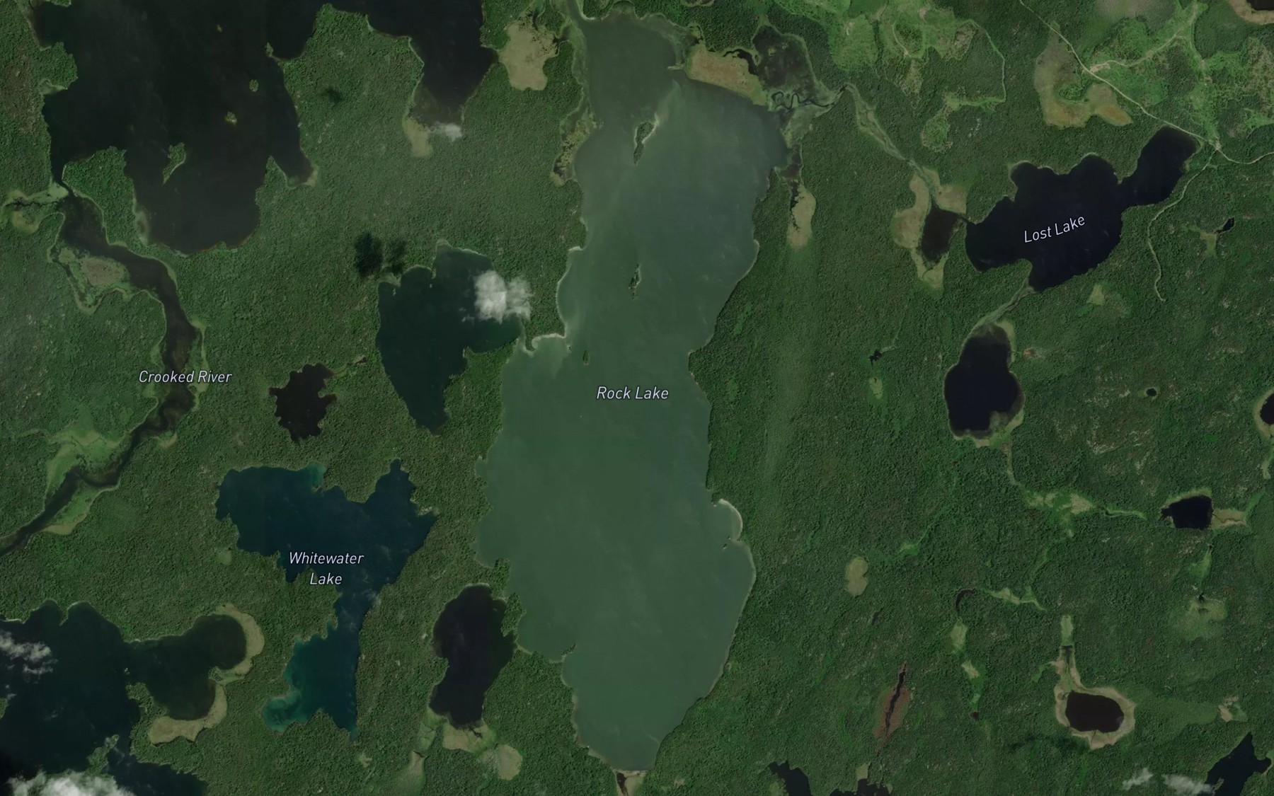 Satellite map of the Rock Lake