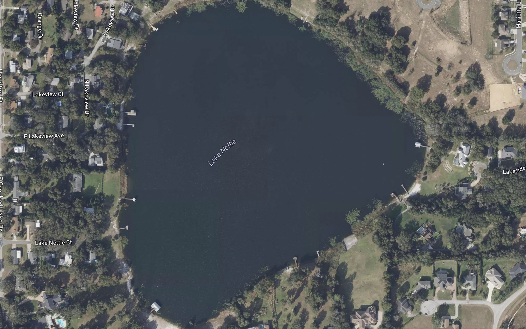 Satellite map of the Lake Nettie