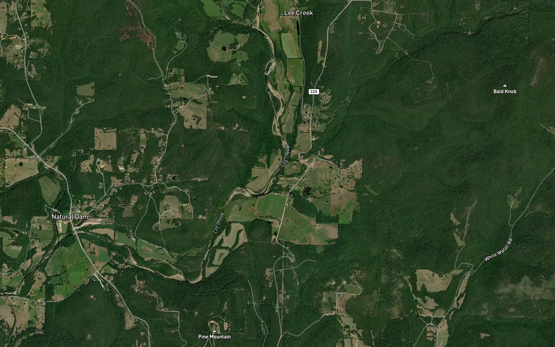 Satellite map of the Elmo Creek