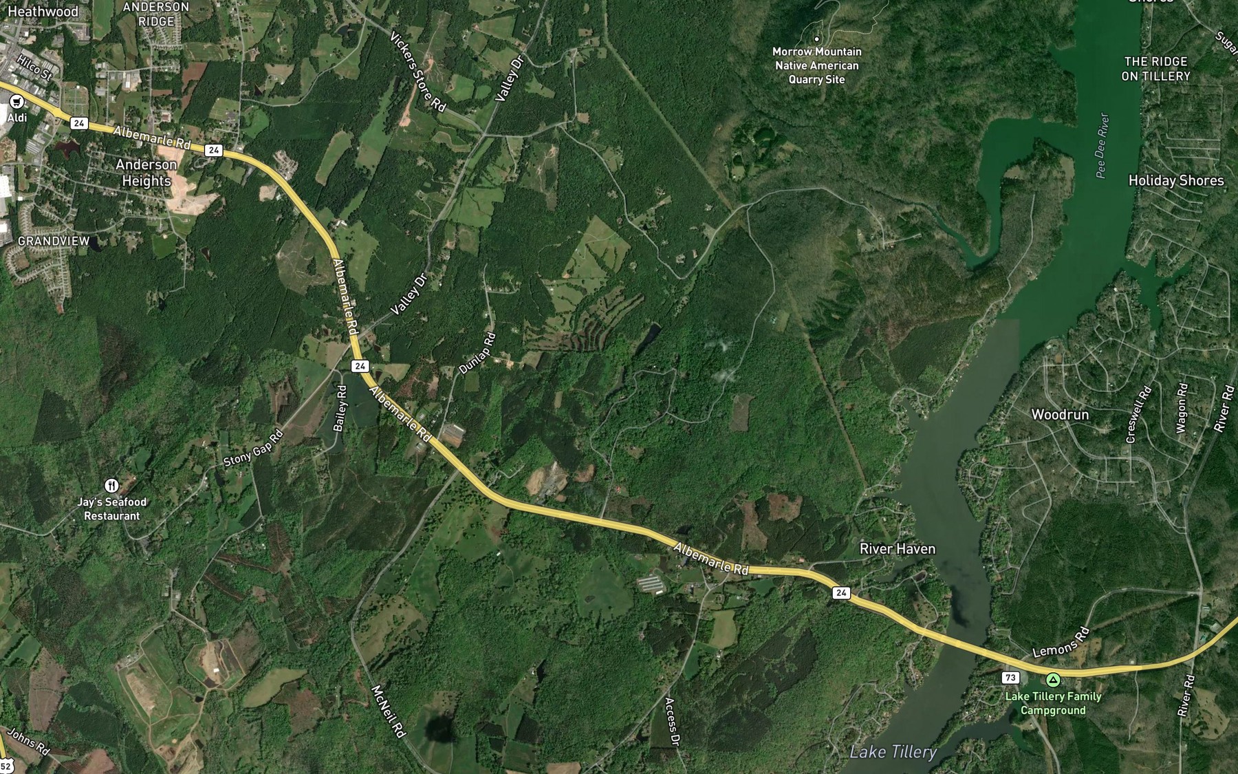 Satellite map of the Stony Mountain Lake Number One