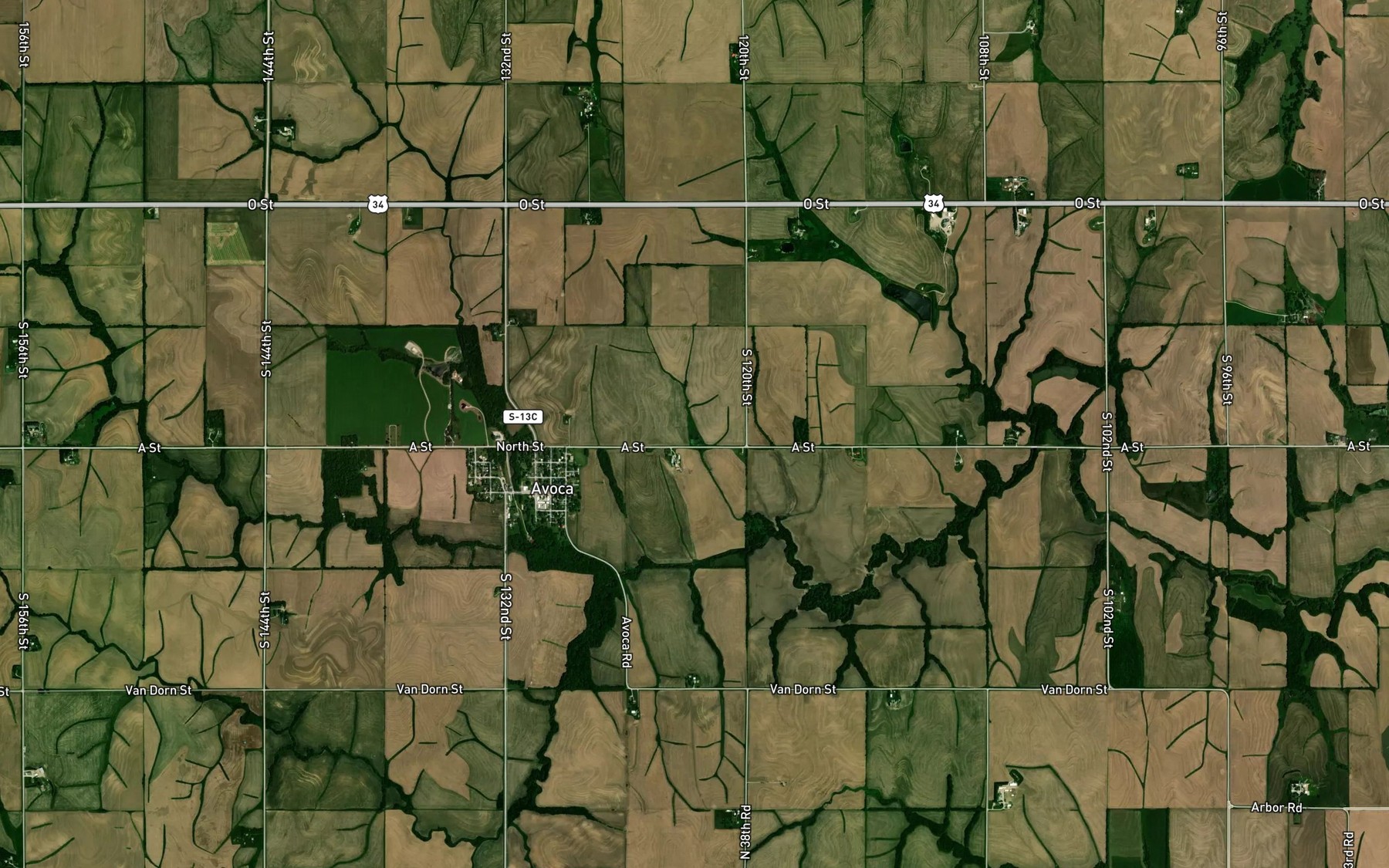 Satellite map of the Bond Reservoir