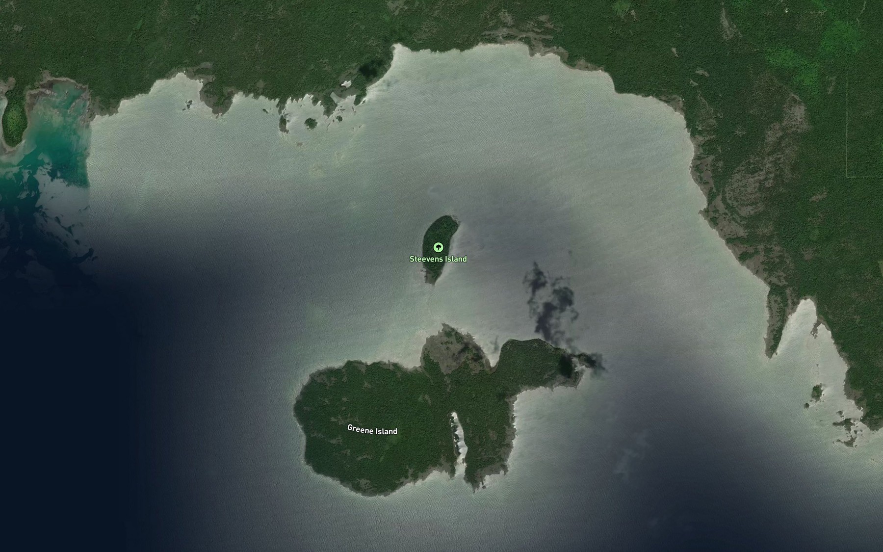 Satellite map of the Mink Reef