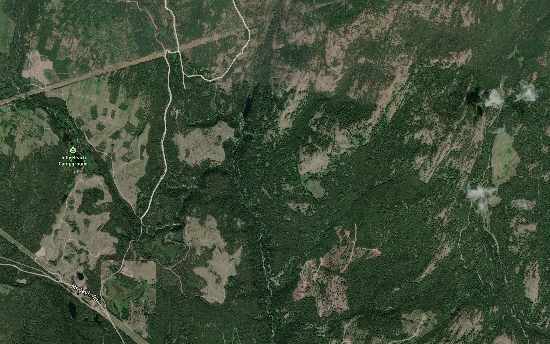 Satellite map of the Jolly Creek