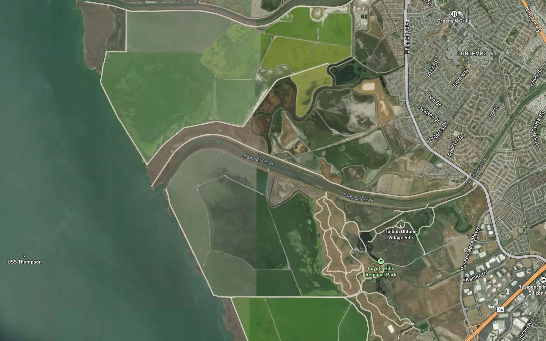 Satellite map of the Patterson Creek