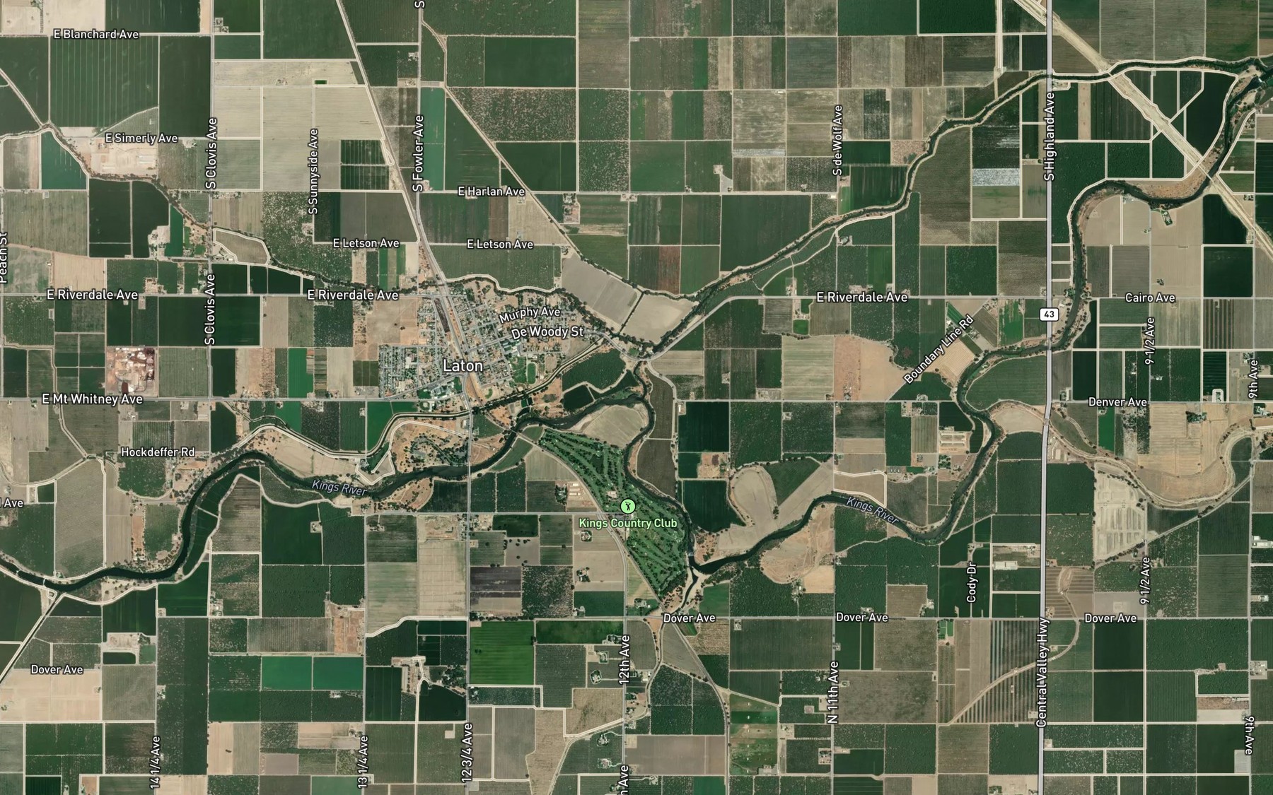 Satellite map of the Cole Slough