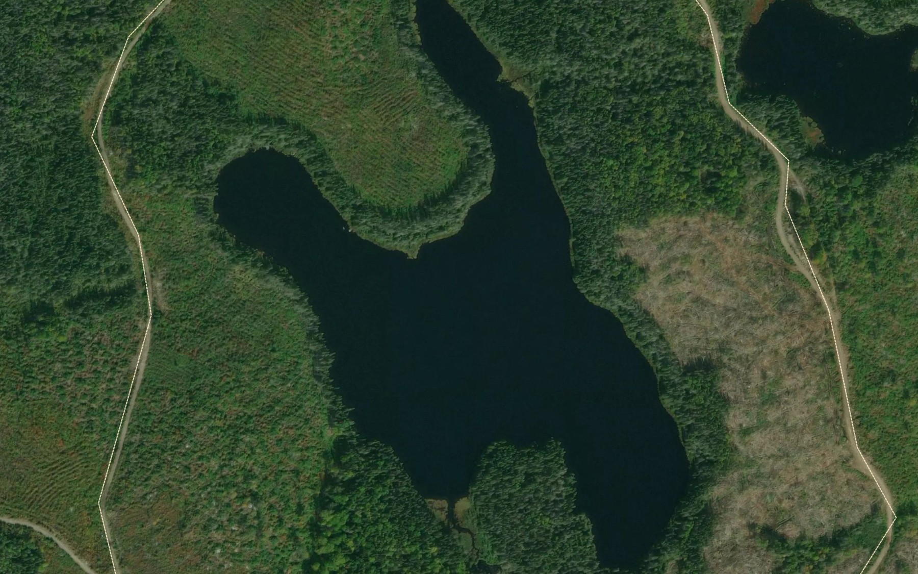 Satellite map of the Lac de la Penurie