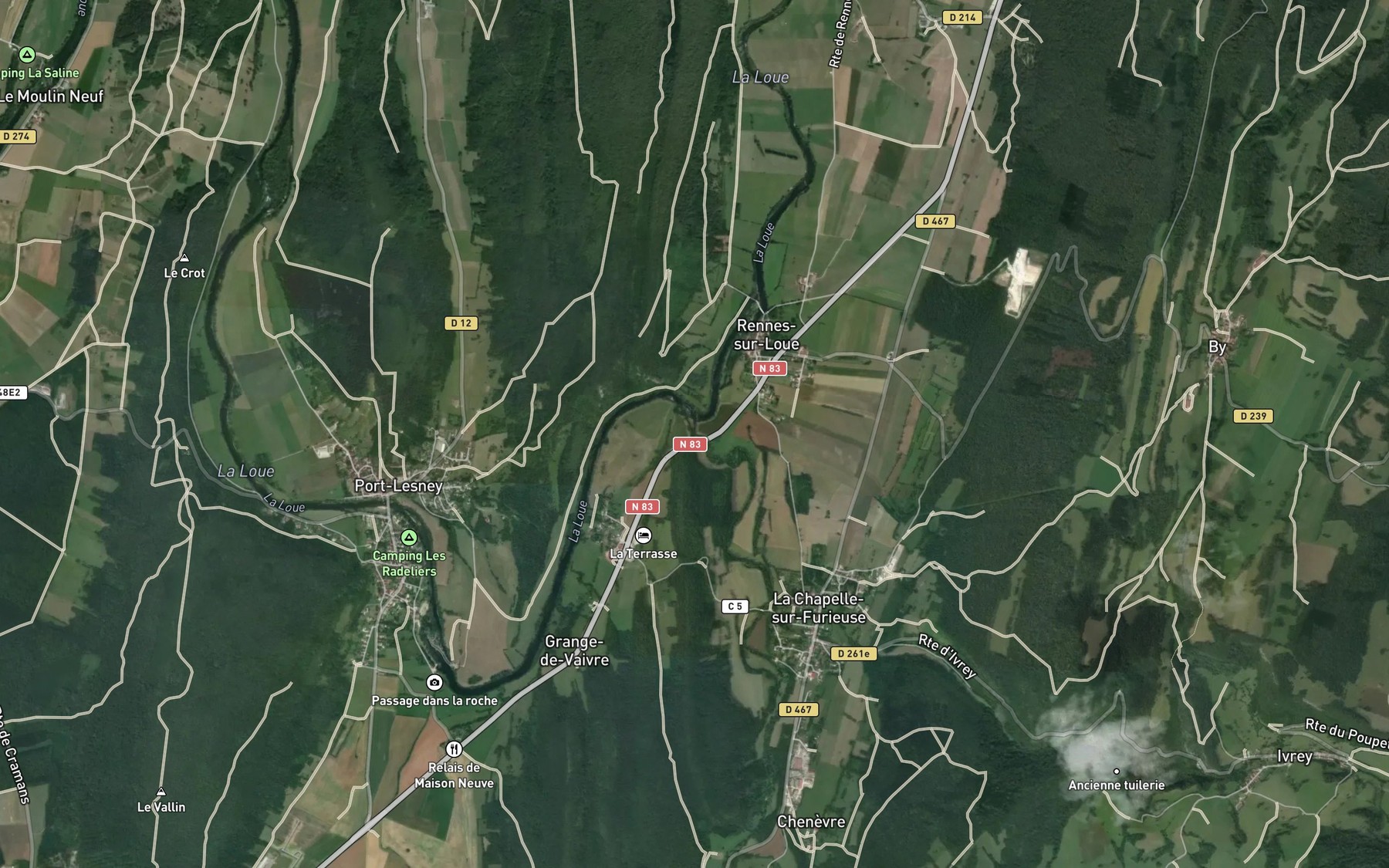 Satellite map of the Ruisseau la Furieuse
