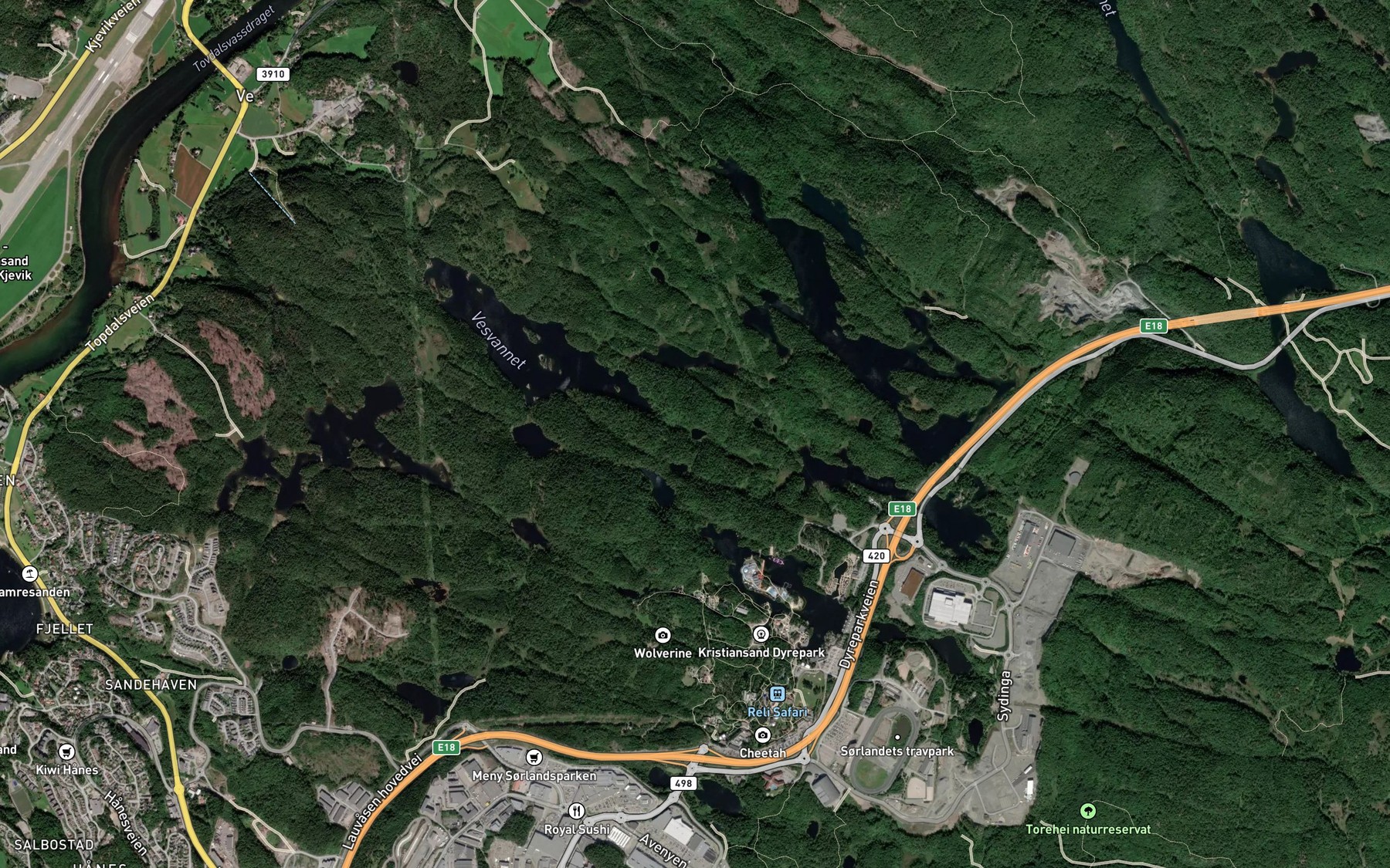 Satellite map of the Urdalstjonn