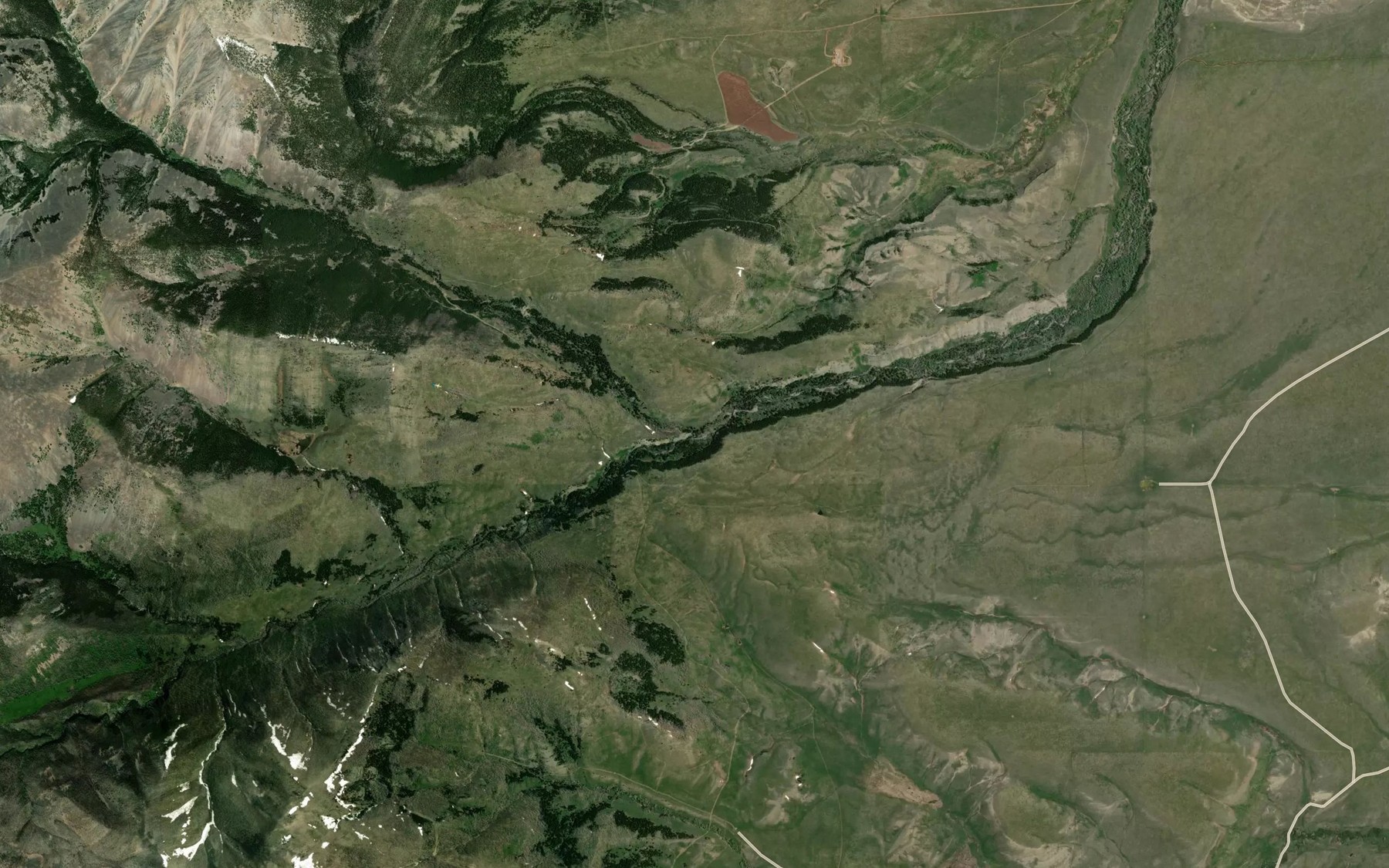 Satellite map of the North Fork Big Elk Creek