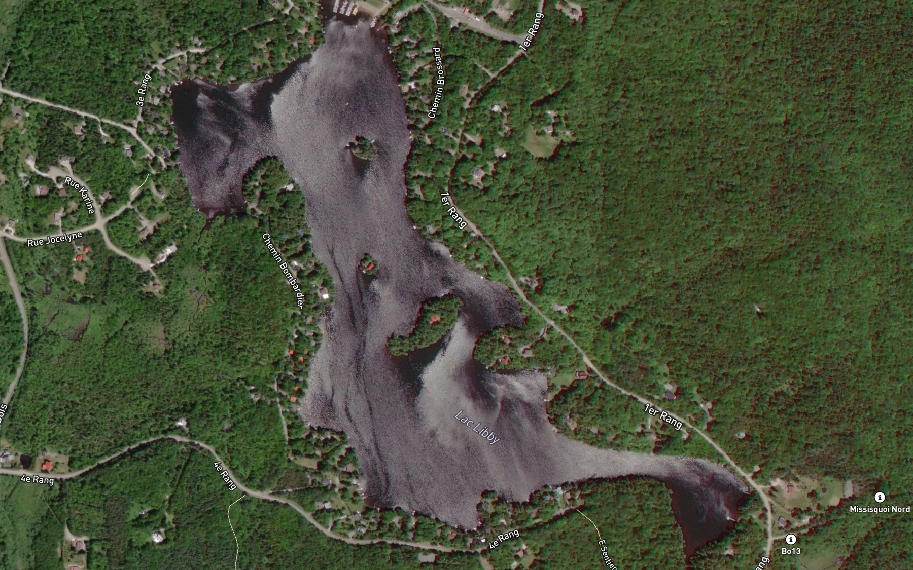 Satellite map of the Lac Libby