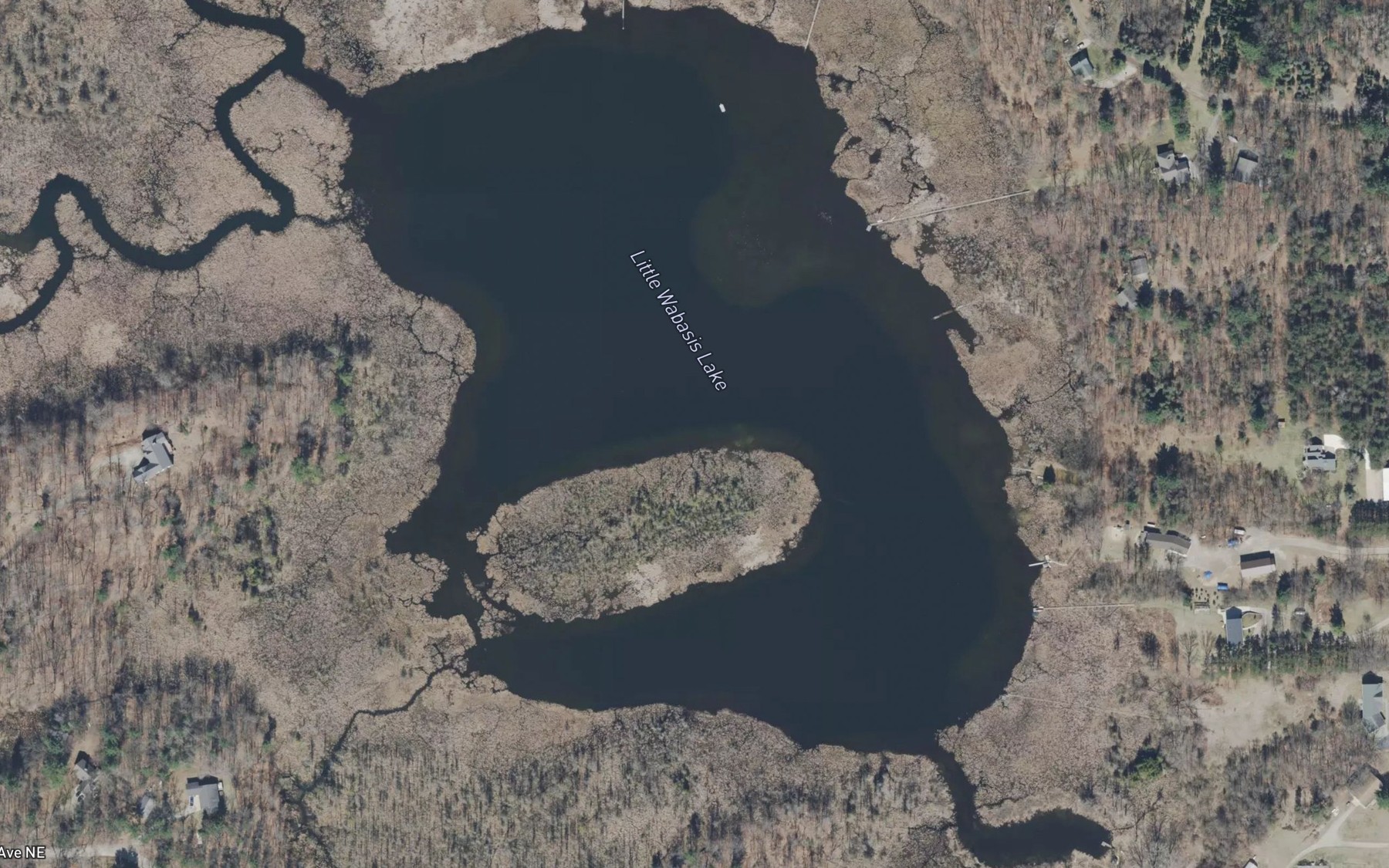 Satellite map of the Little Wabasis Lake