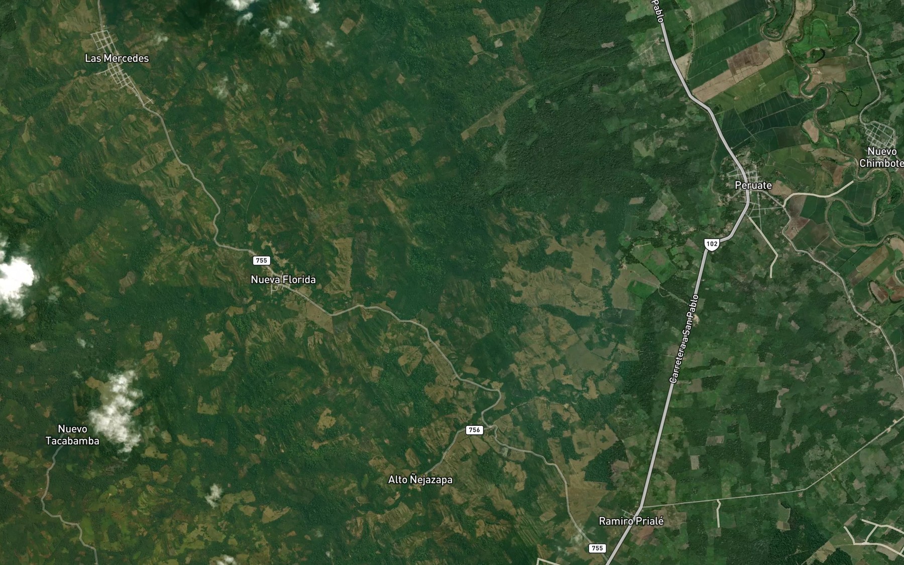 Satellite map of the Quebrada Sisararca