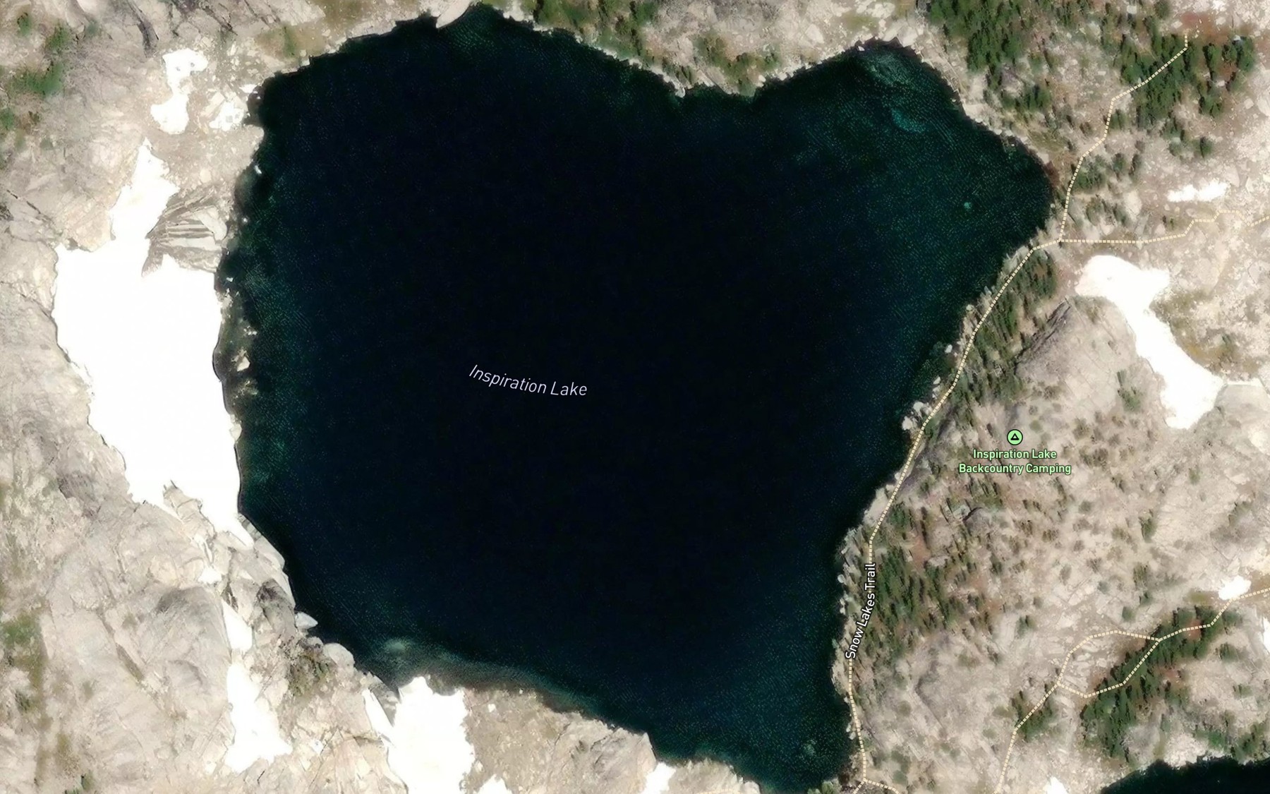 Satellite map of the Inspiration Lake