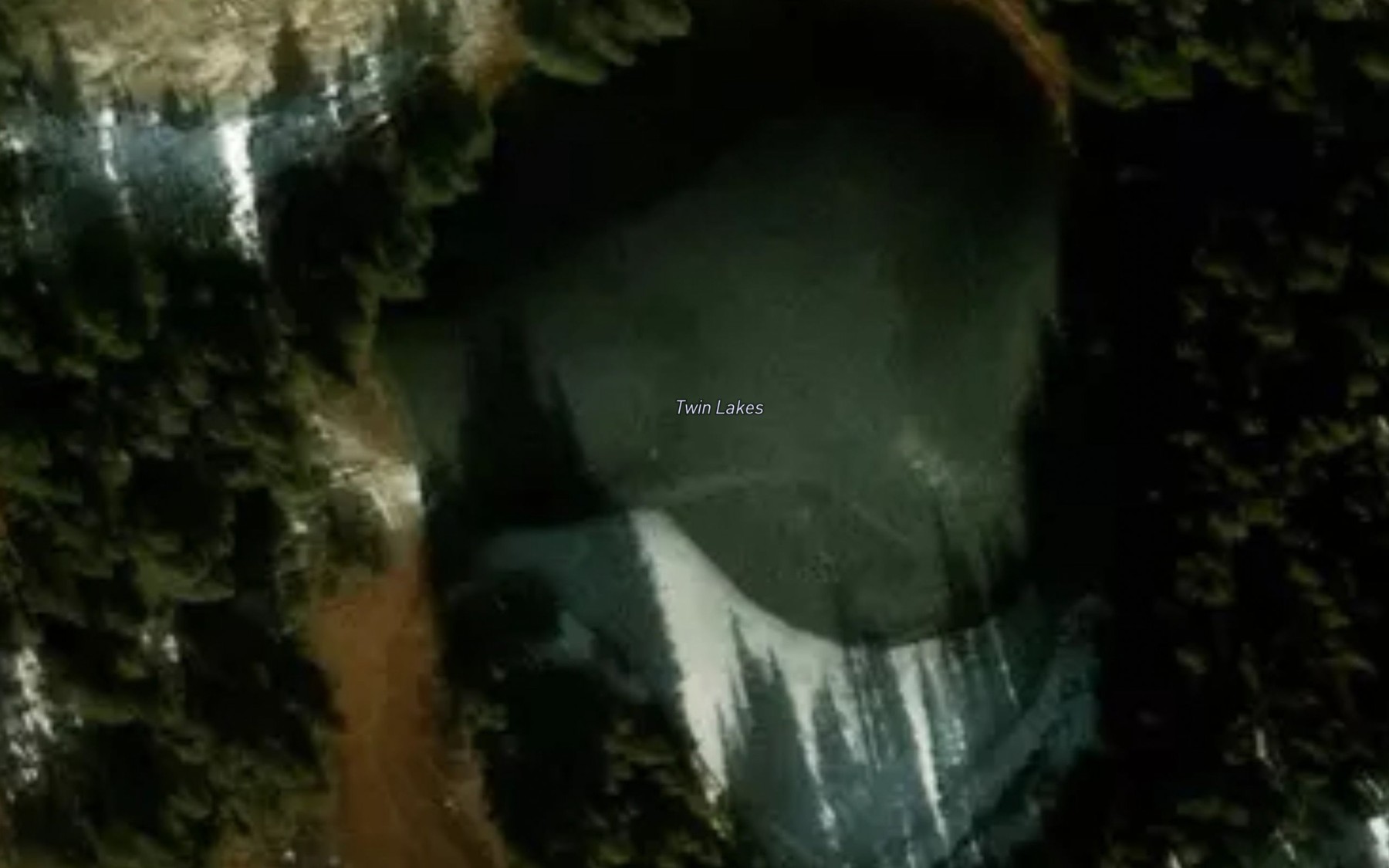 Satellite map of the Twin Lakes