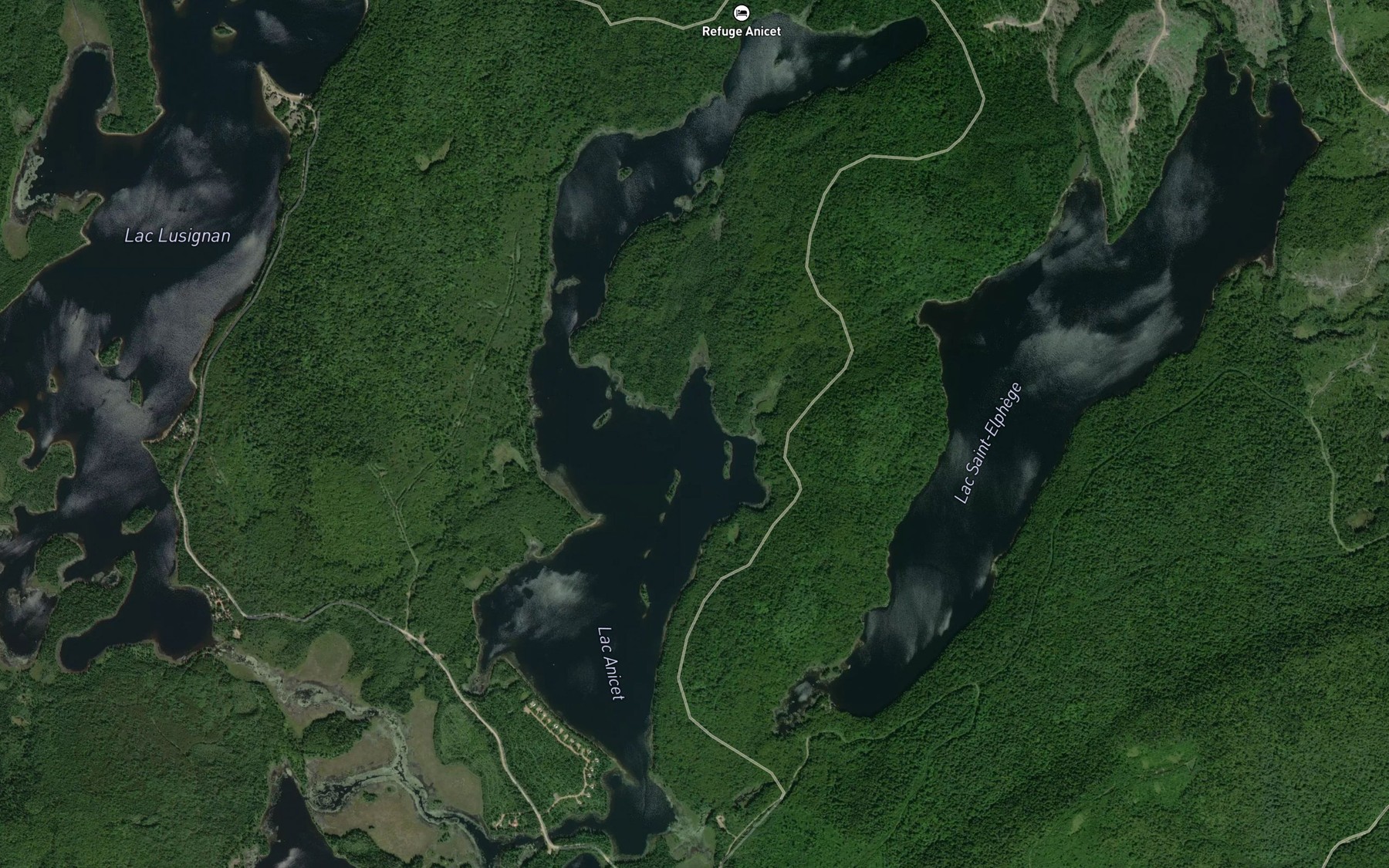 Satellite map of the Lac Anicet