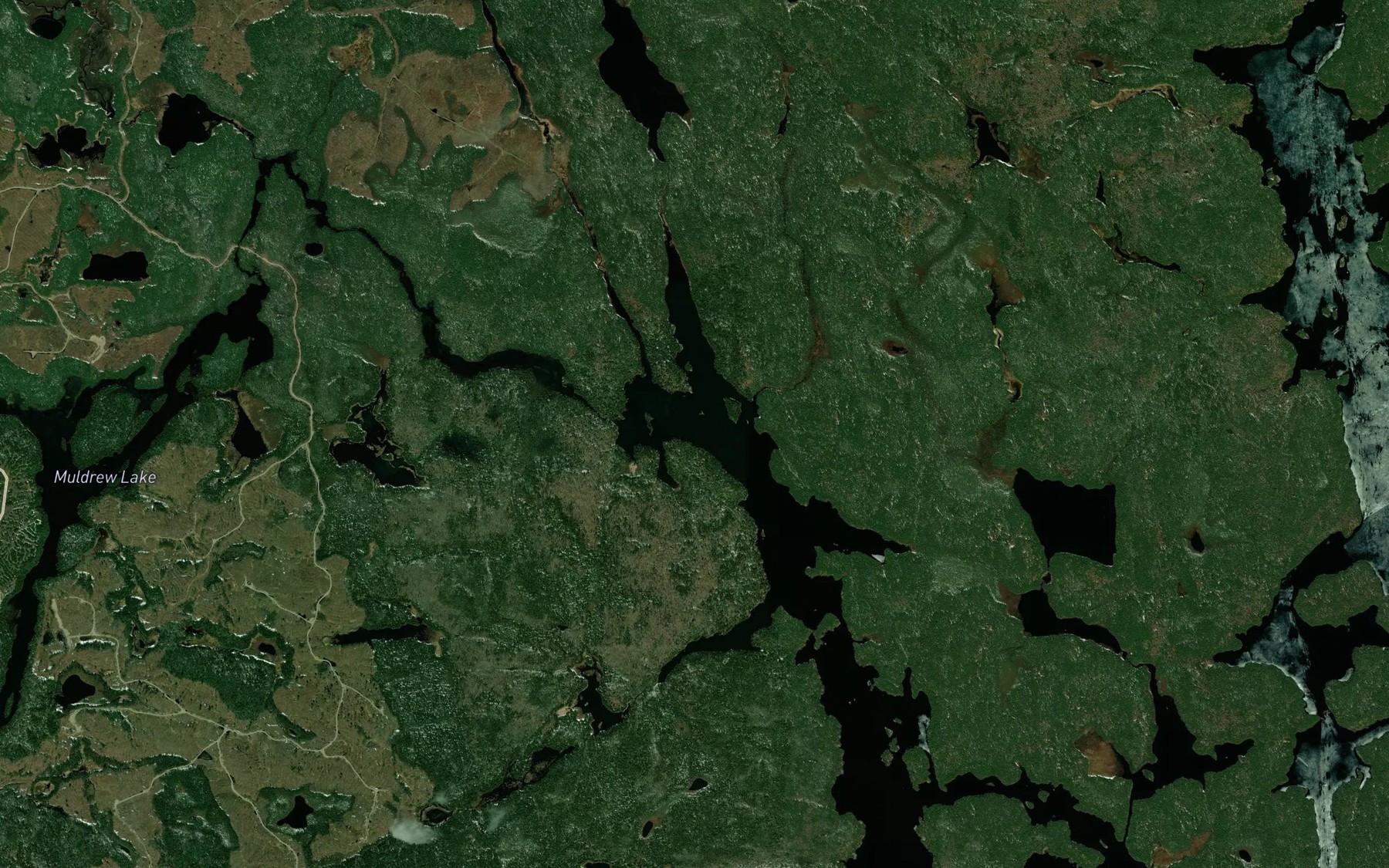 Satellite map of the Muldrew Creek