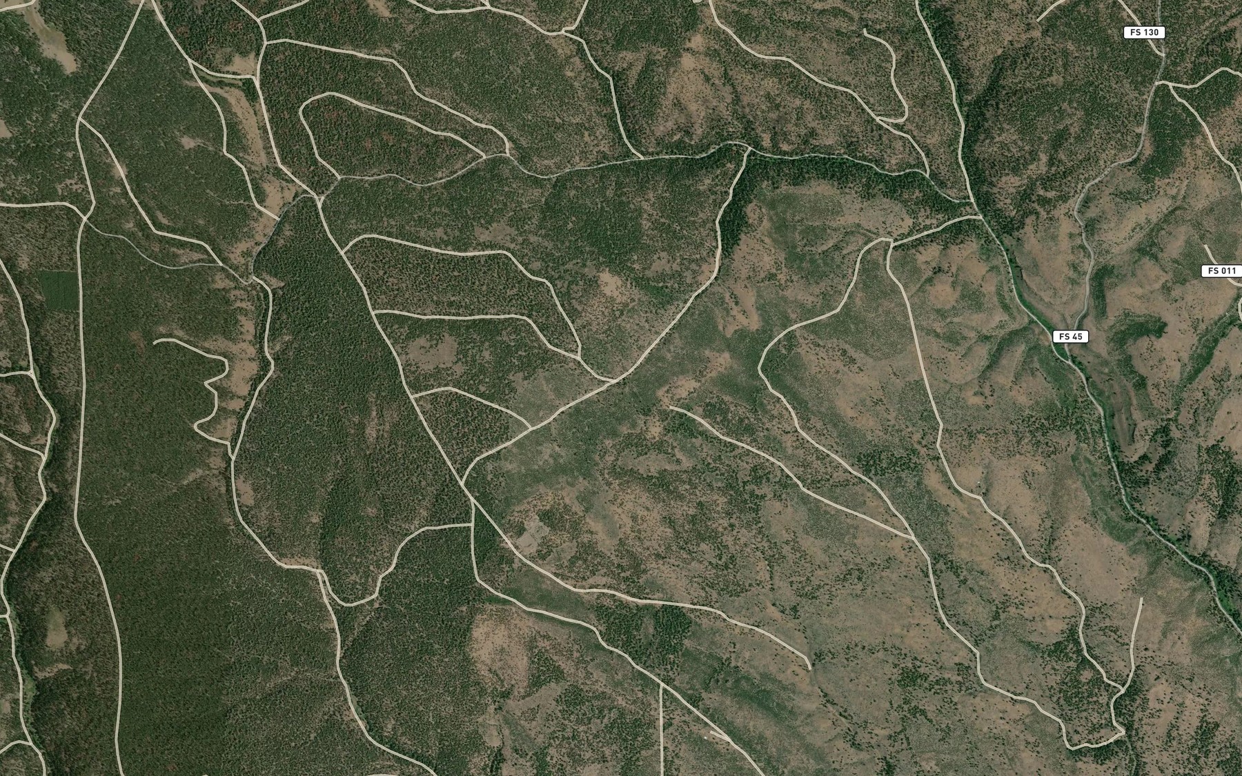 Satellite map of the Dry Dam Reservoir
