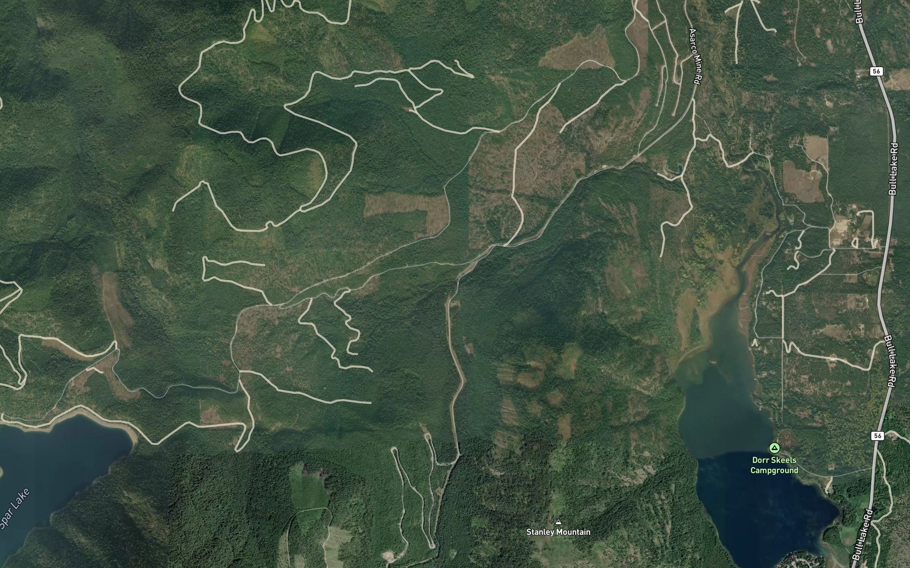Satellite map of the Fairway Creek