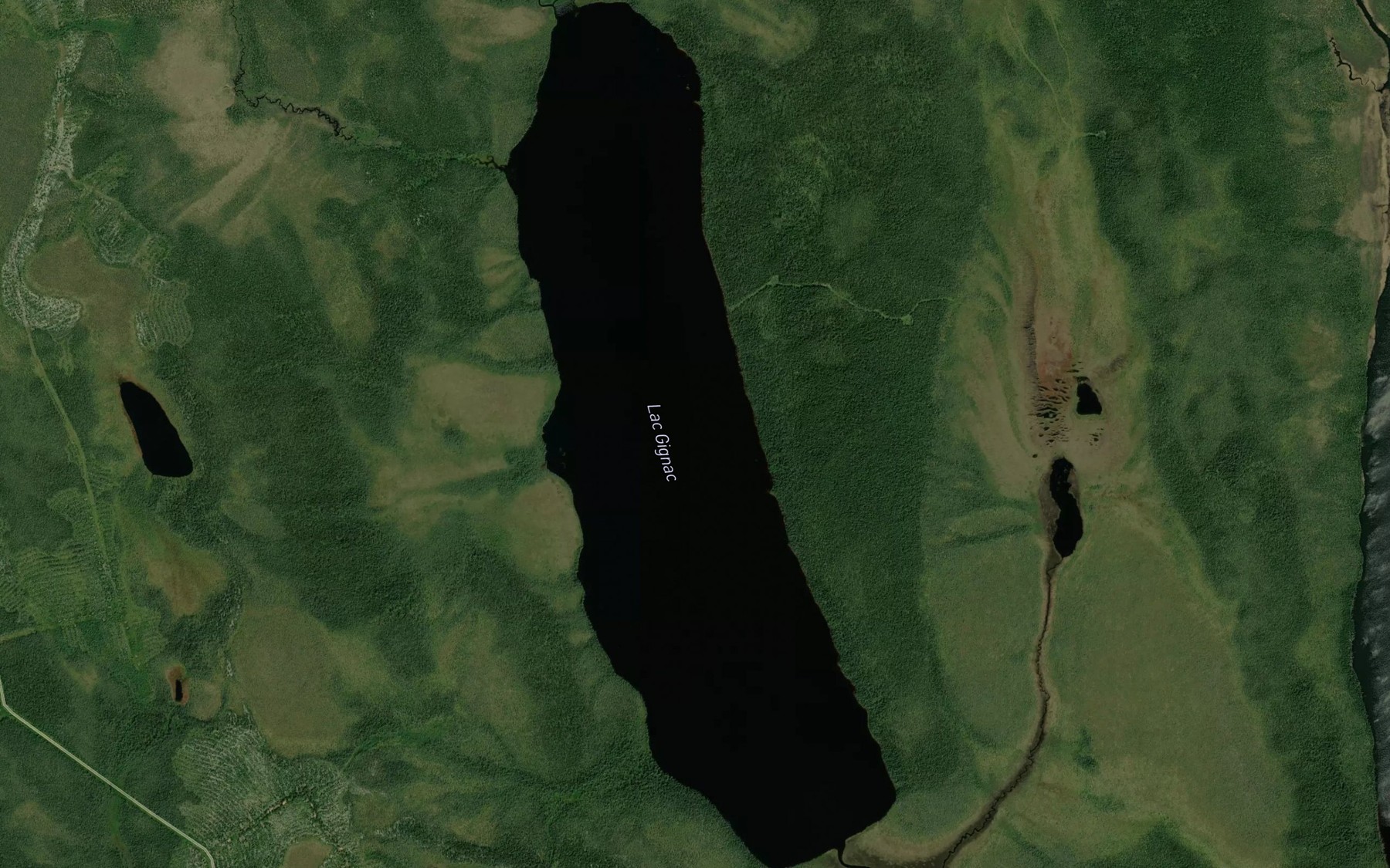 Satellite map of the Lac Gignac