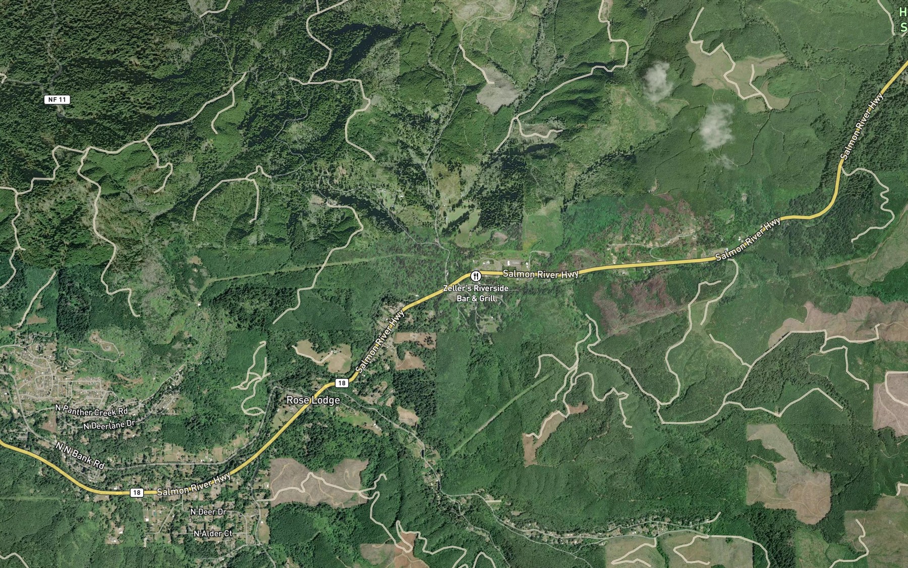 Satellite map of the West Fork Salmon River