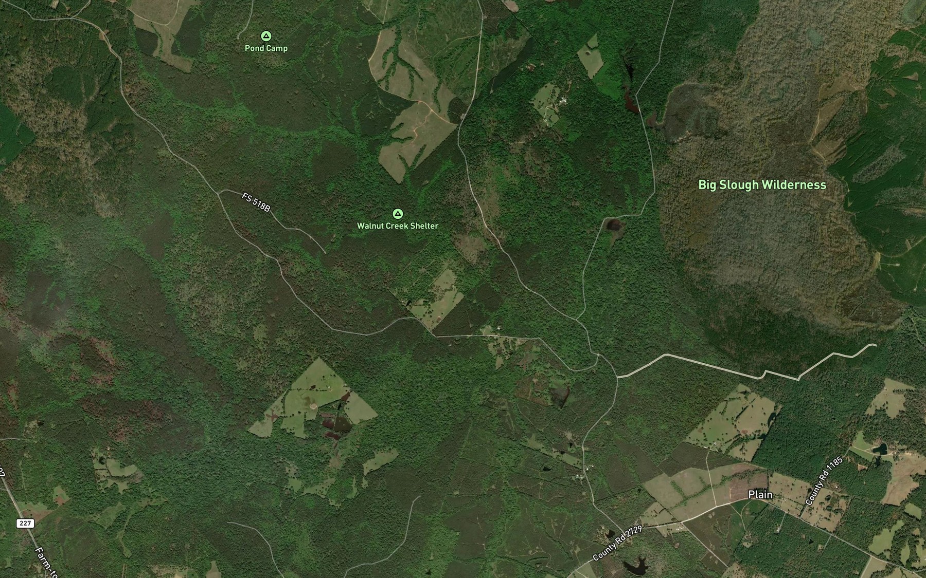 Satellite map of the Merkel Creek