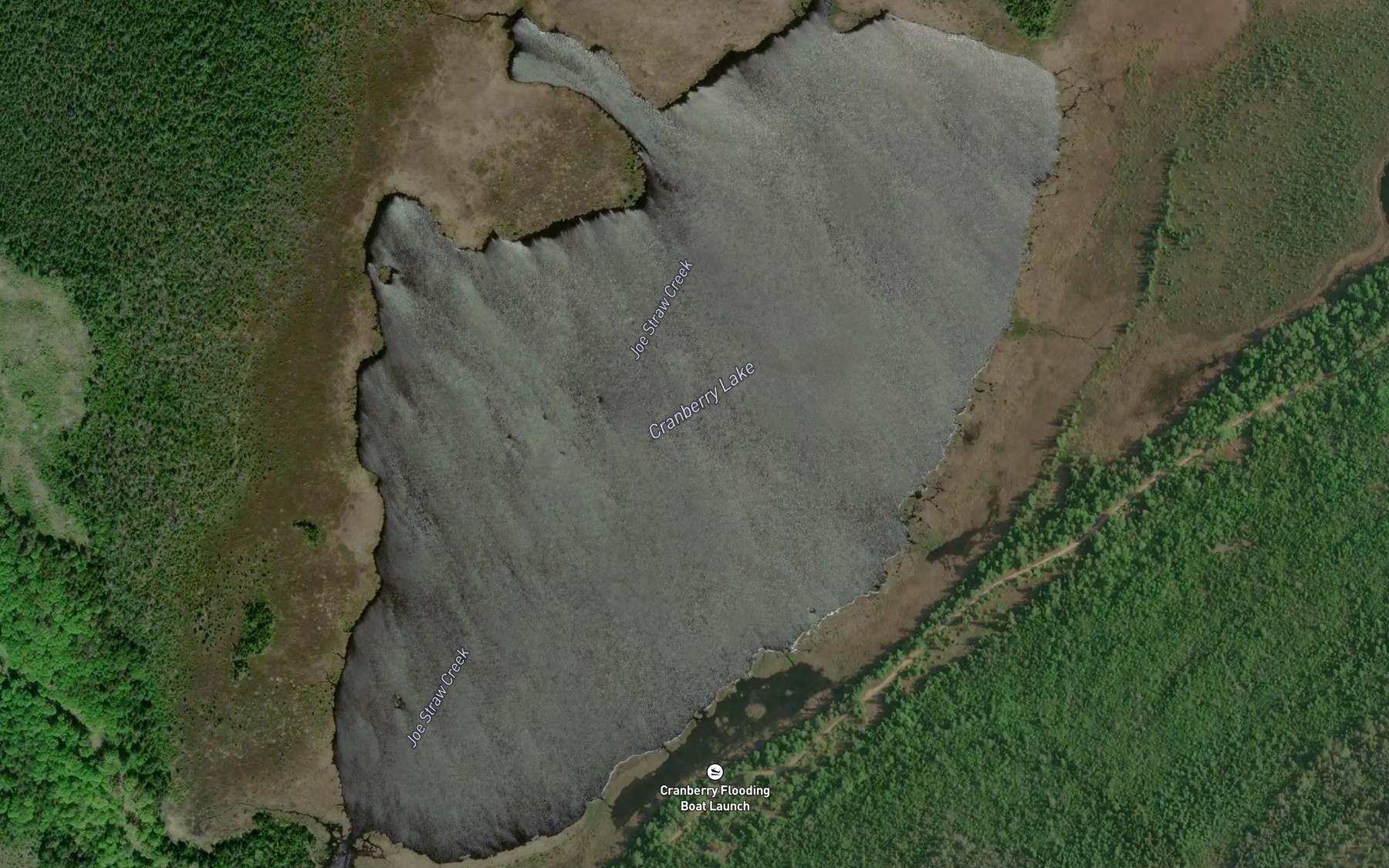 Satellite map of the Cranberry Lake